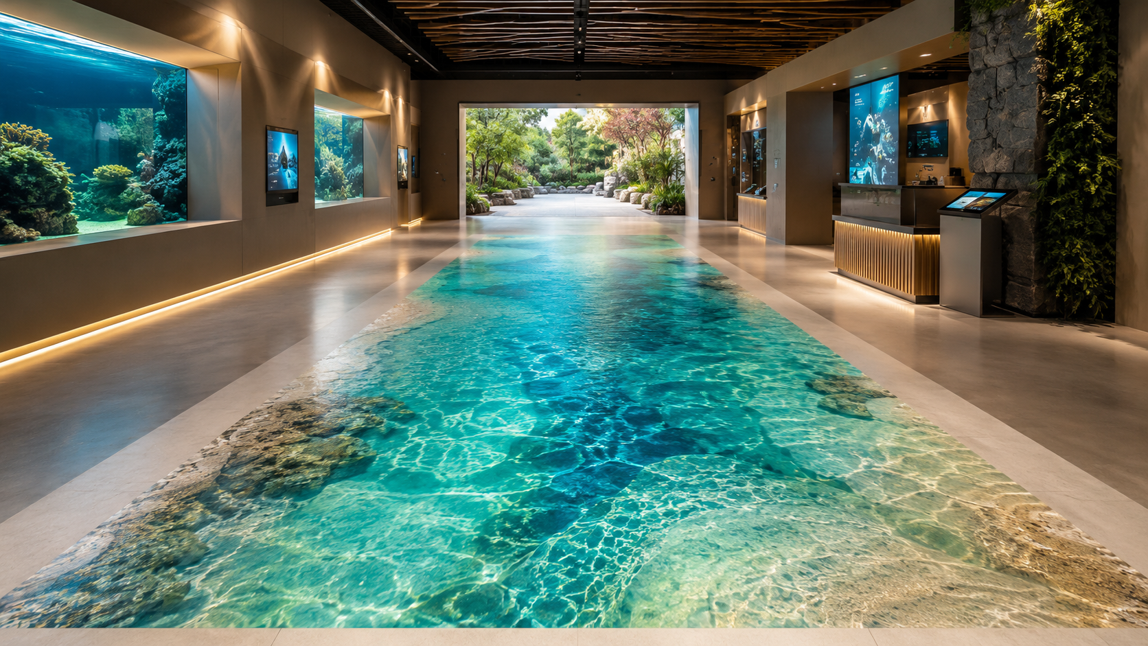 Exemple d'un aquarium avec un sol mer