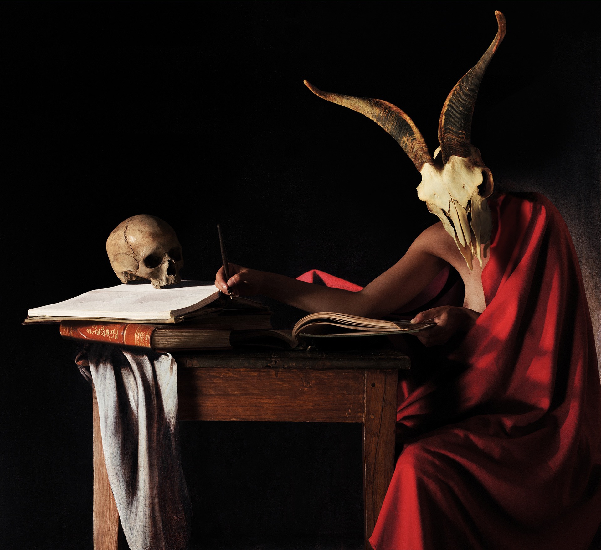 D'après Caravage / Une des versions de Saint Gérôme écrivant