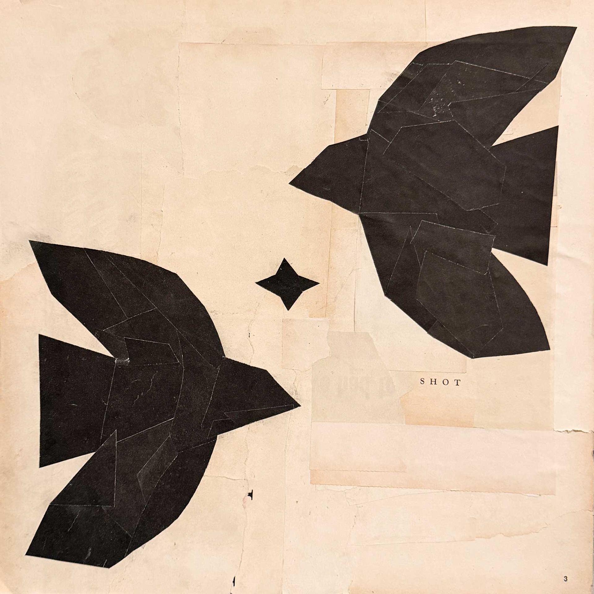 Two Hearts In 3/4 Time' | collage on LP record cover, 12 x 12 inches, 2026