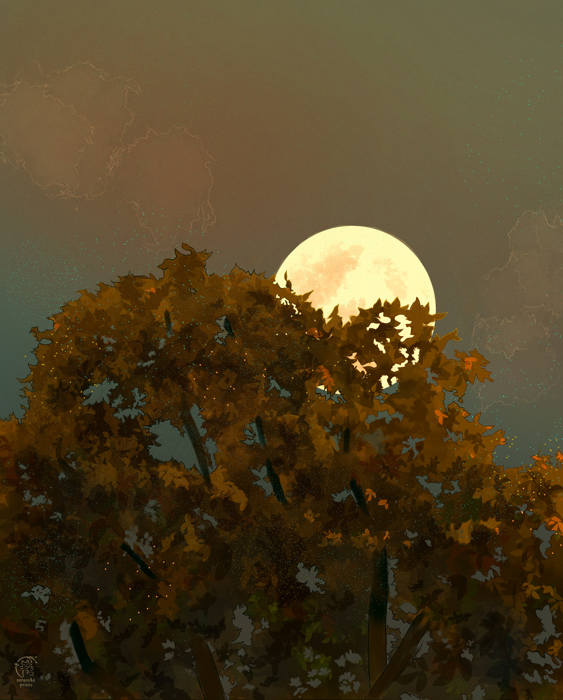 "Peeking Fall Moon"