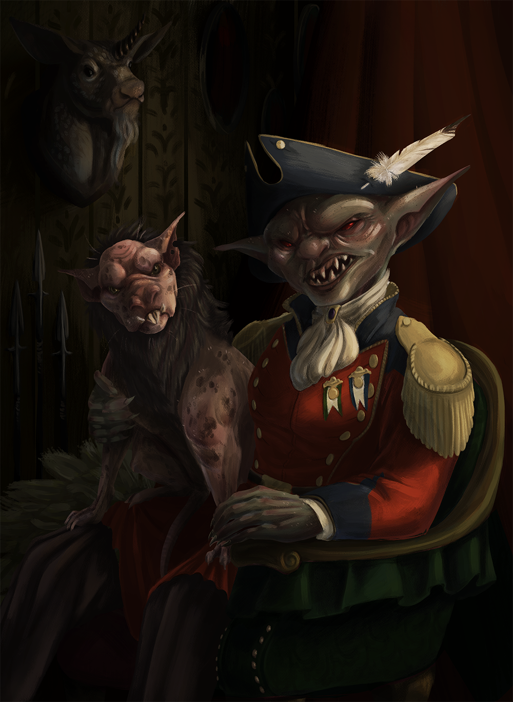 "Hilde and Flea" (Photoshop, 2024)