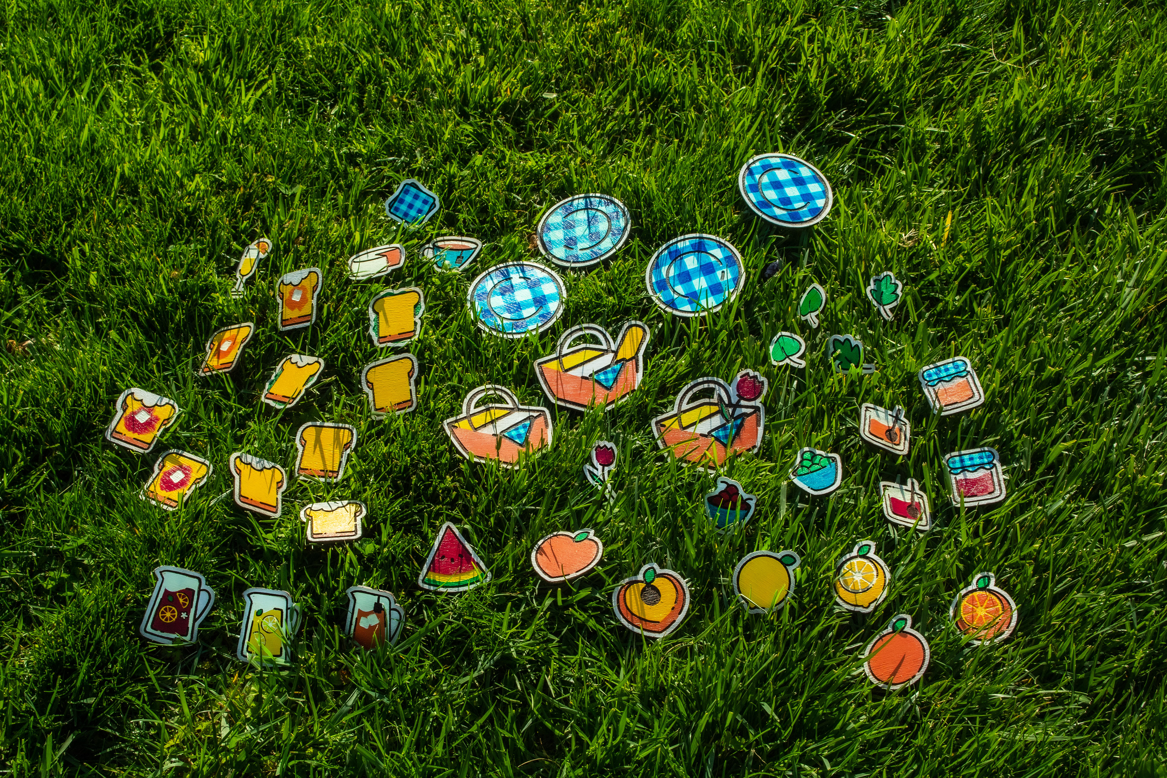 All playing pieces together.