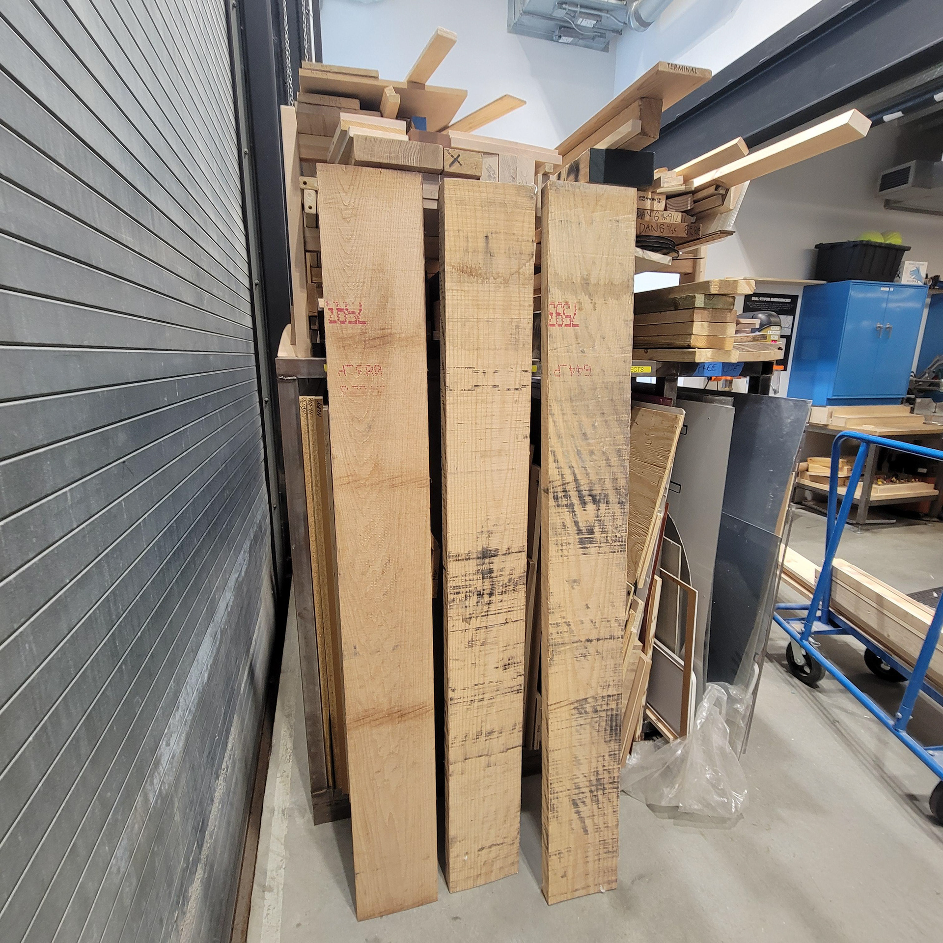 Raw oak boards