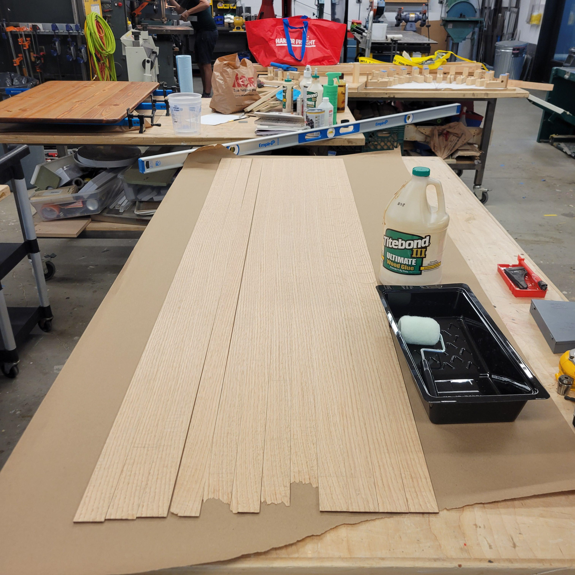 Sample of oak veneers.