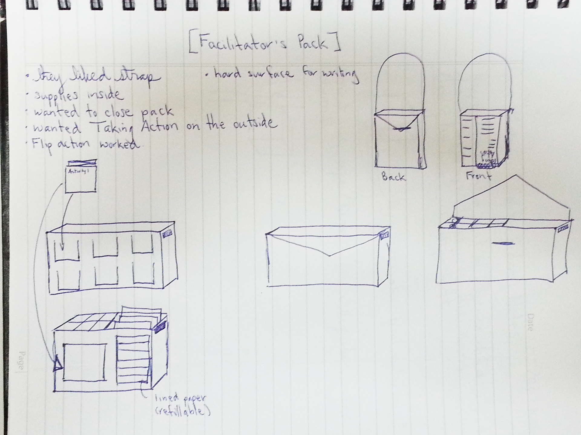 Quick concepts sketches done in the field.