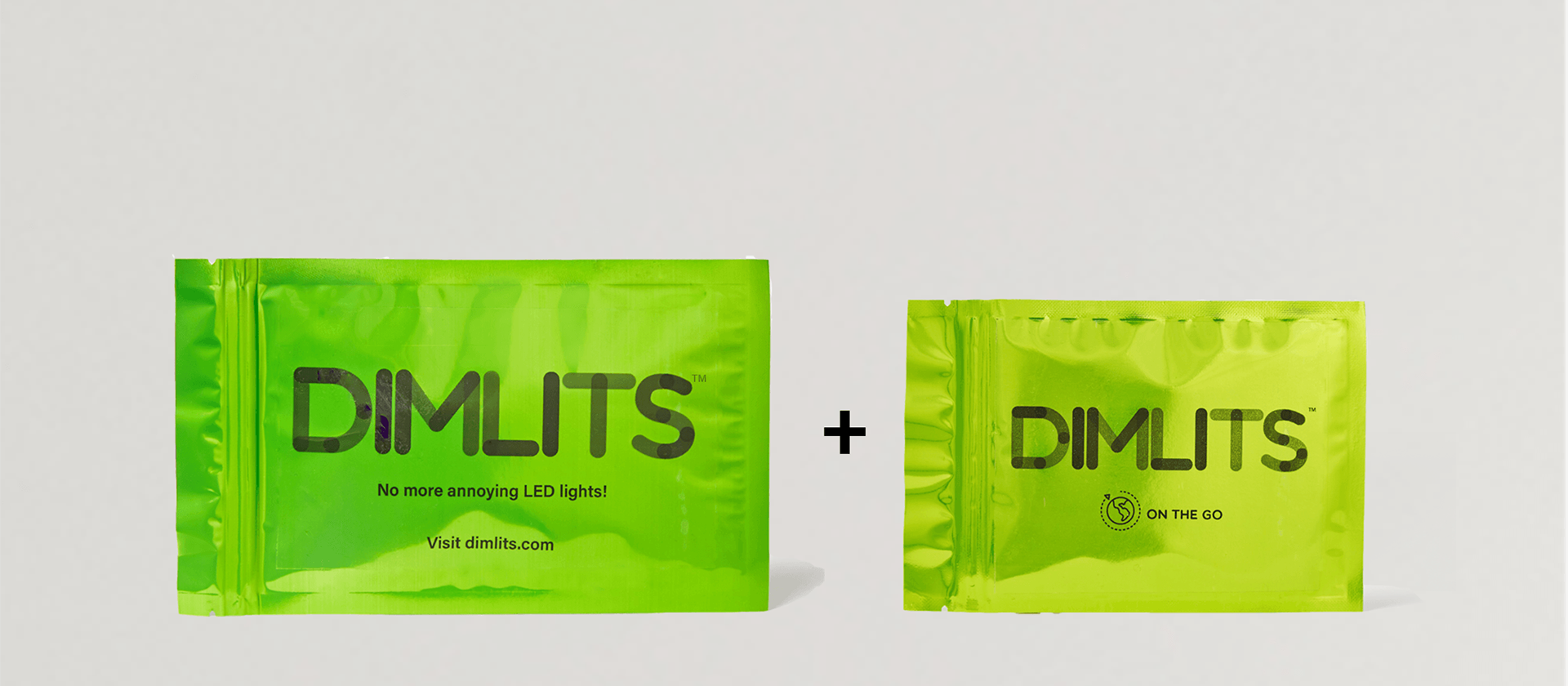 Dimlits and Dimlits-On-The-Go packaging.