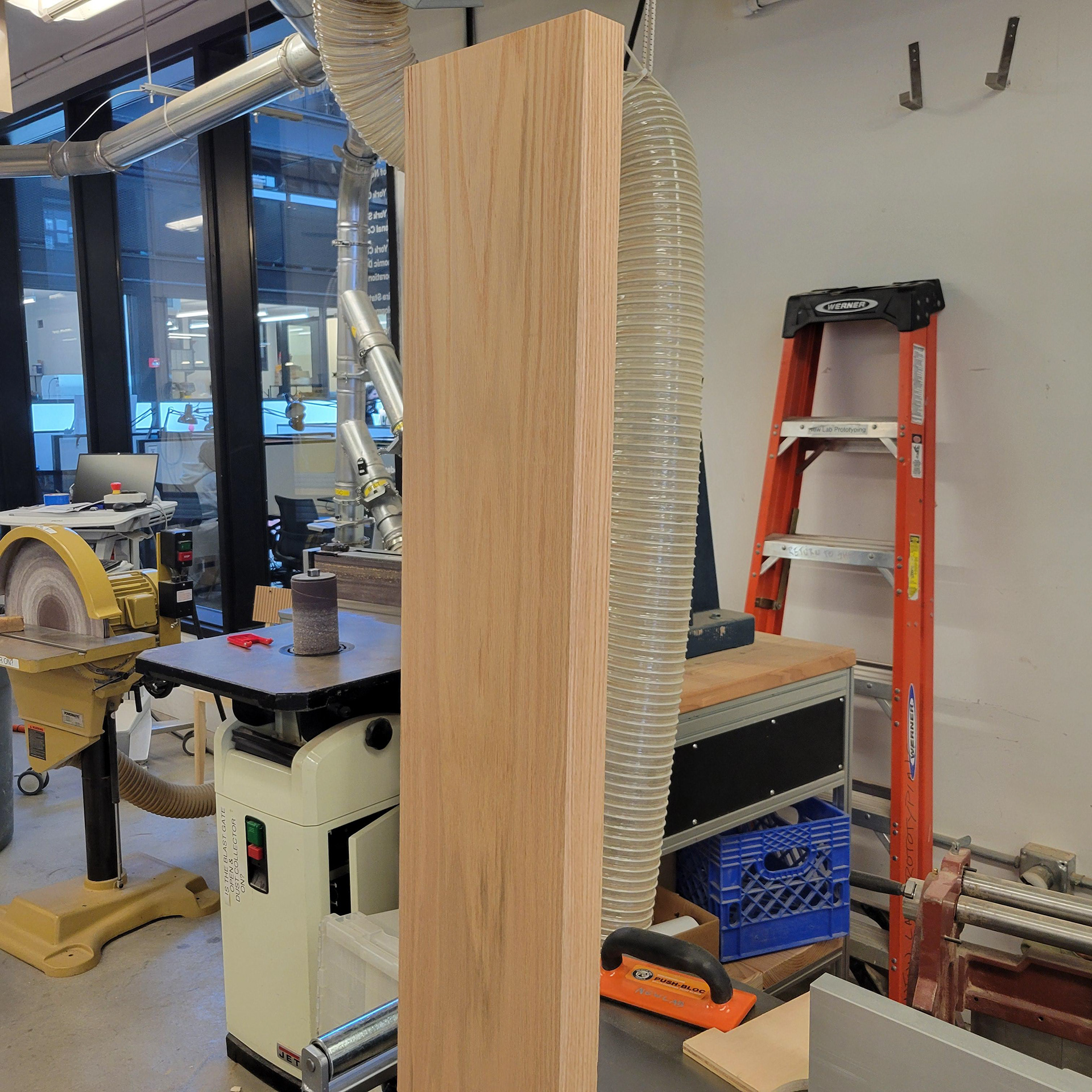 Oak board prepped for veneers.