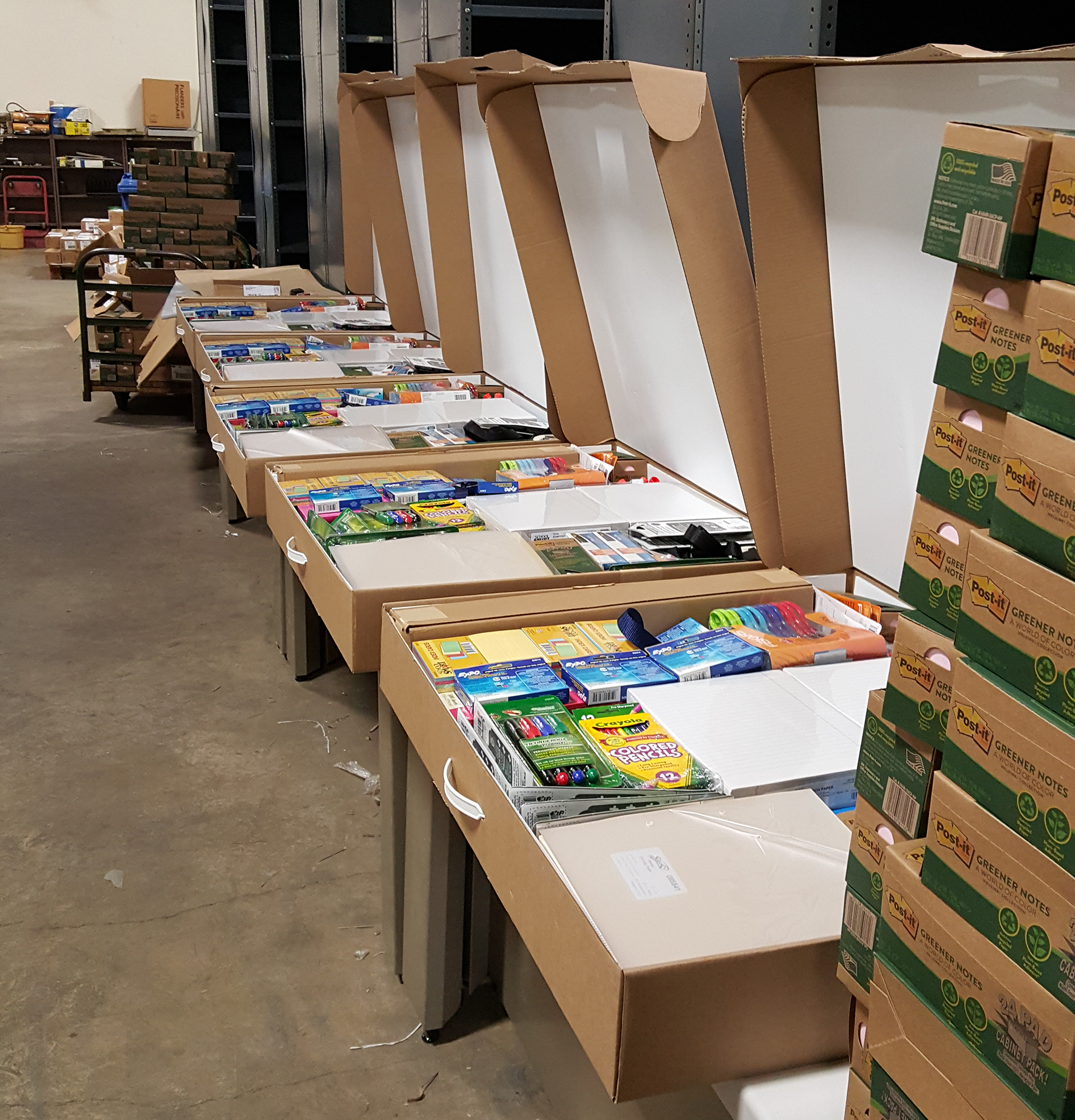 Working wit local vendors: Assembling prototype kits for shipment into the field. Much thought and research went into deciding what supplies should be included.