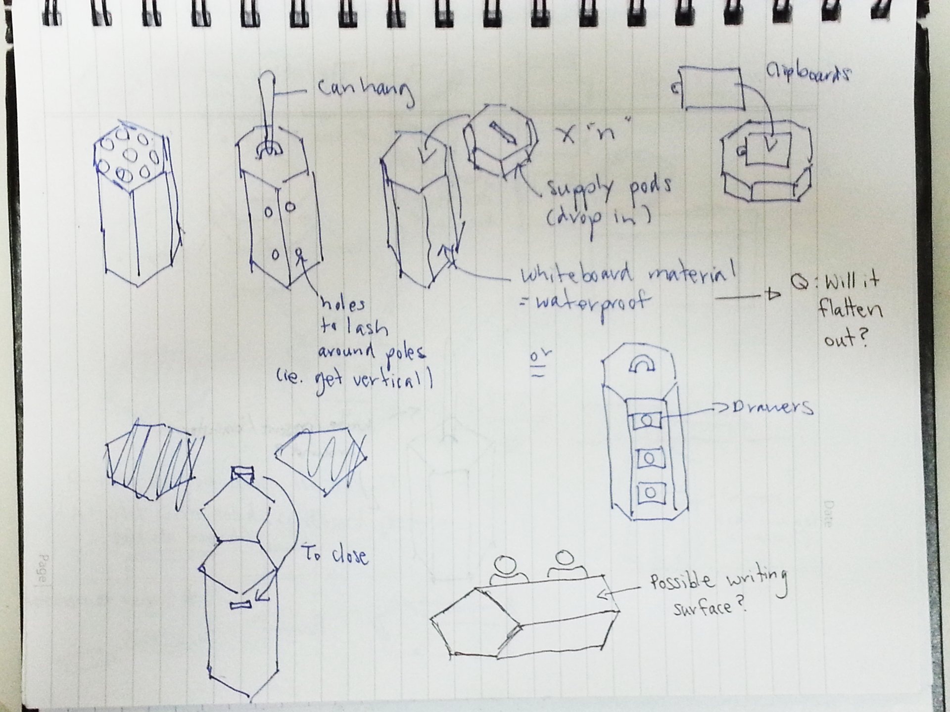 Quick concepts sketches done in the field.