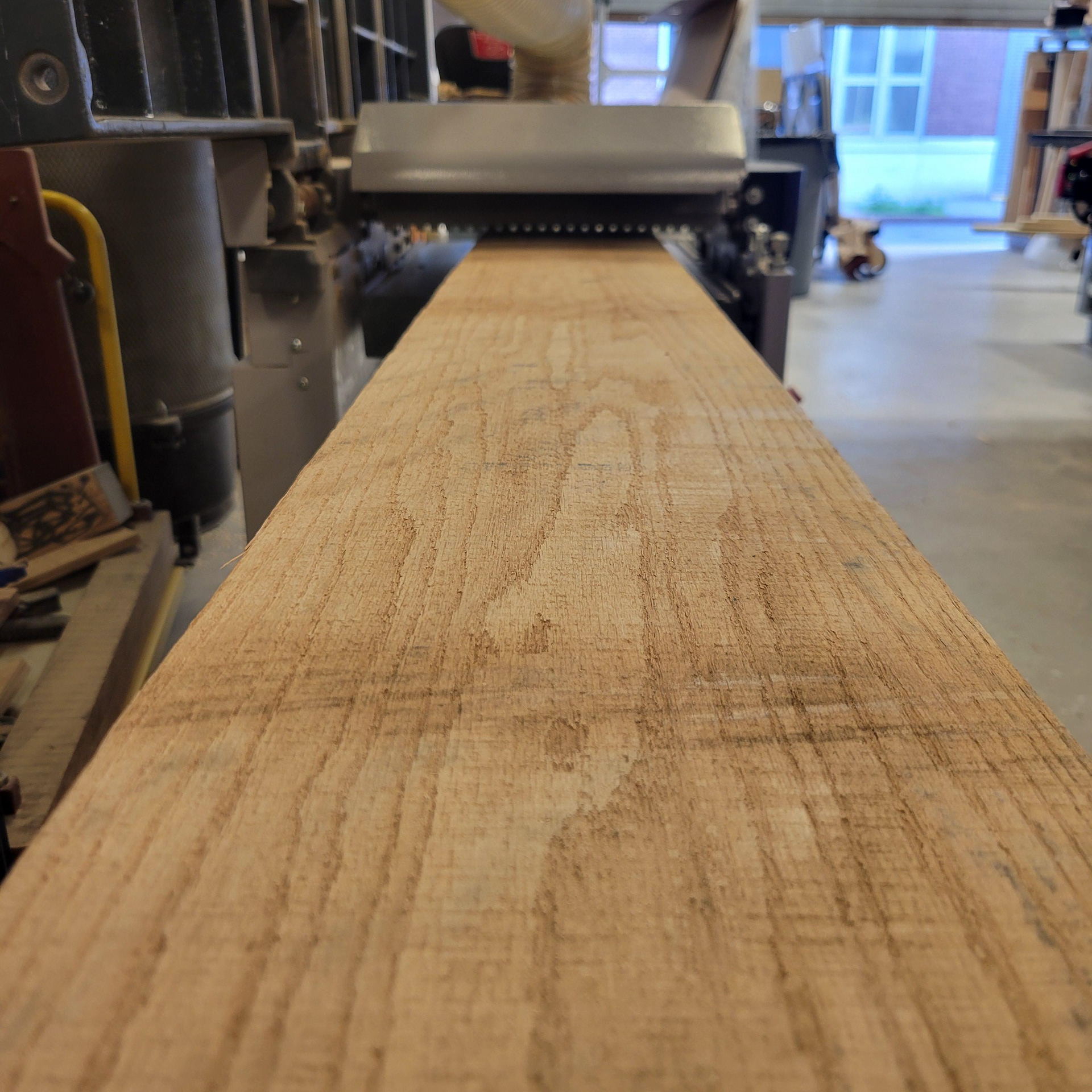Planing the oak boards