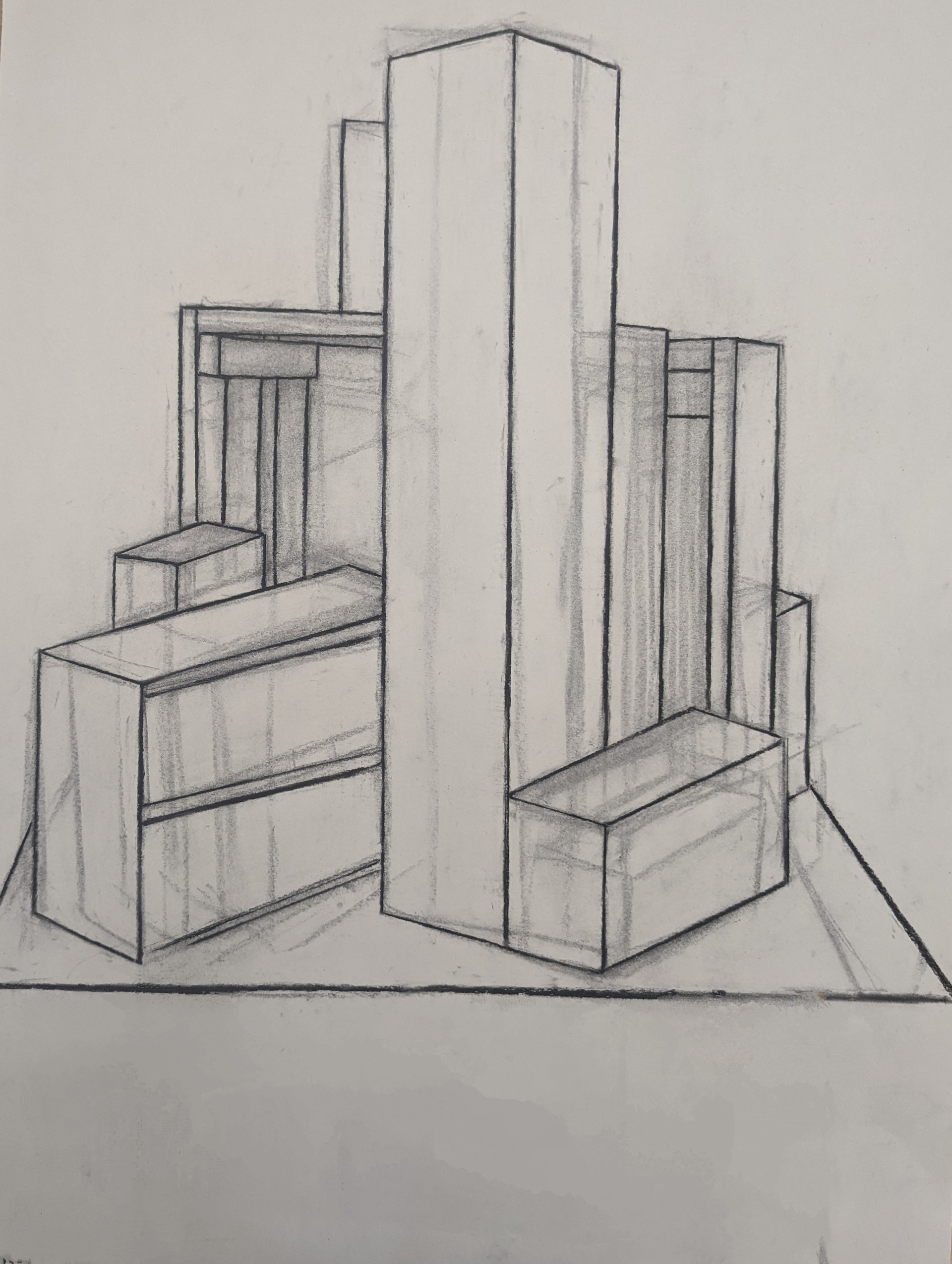 Sighting & Measuring with Line-Charcoal