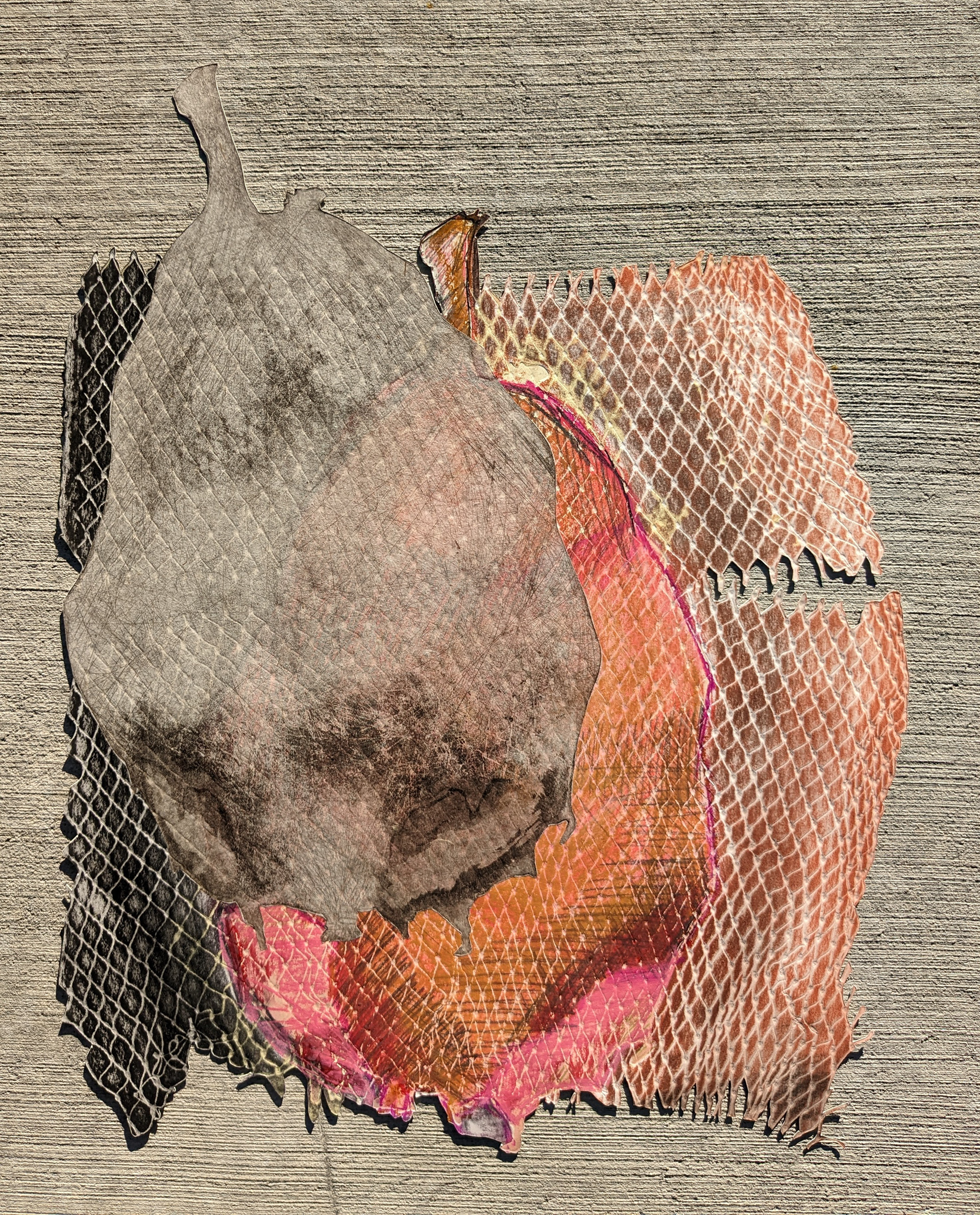 22'' x 30'', intaglio-based monotype with charcoal, pastel, and oil stick, 2021
