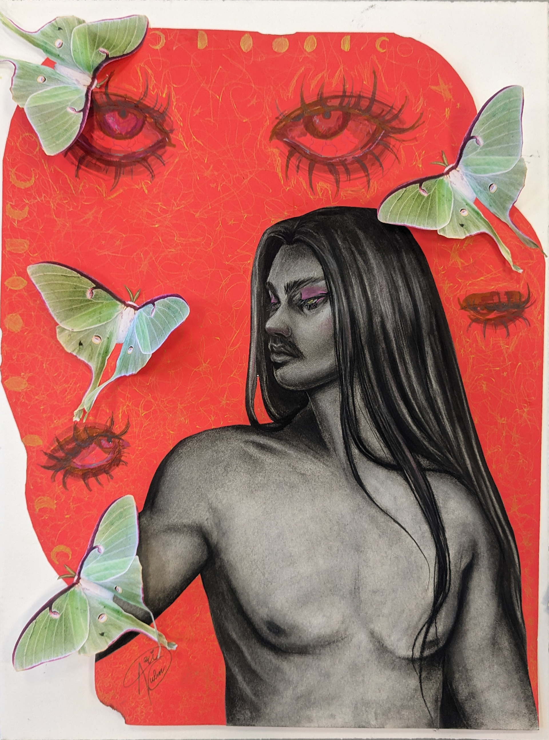 Drawing I--Conceptual Drawing (prismacolor, charcoal, collage))