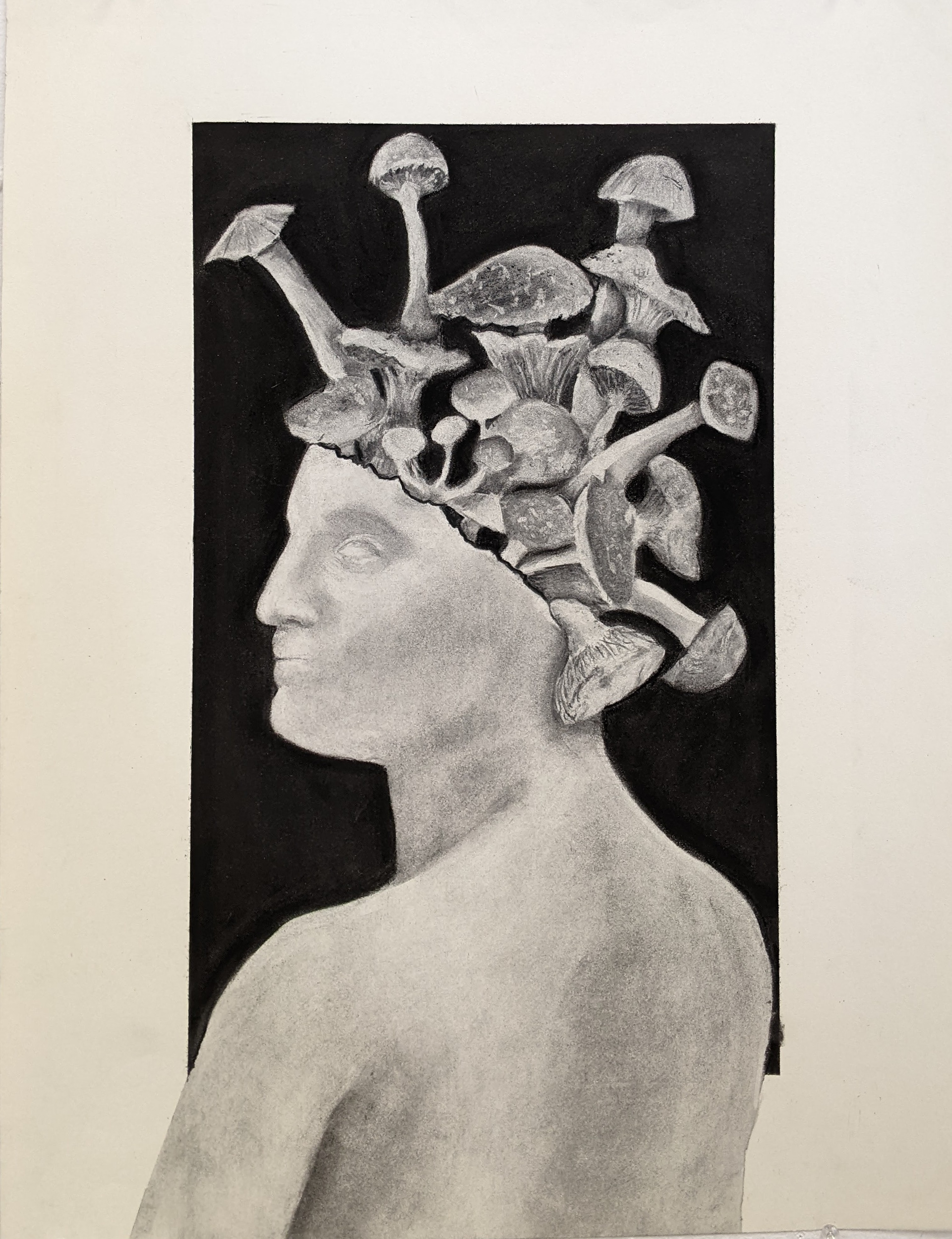 Conceptual Drawing from Collage-Charcoal