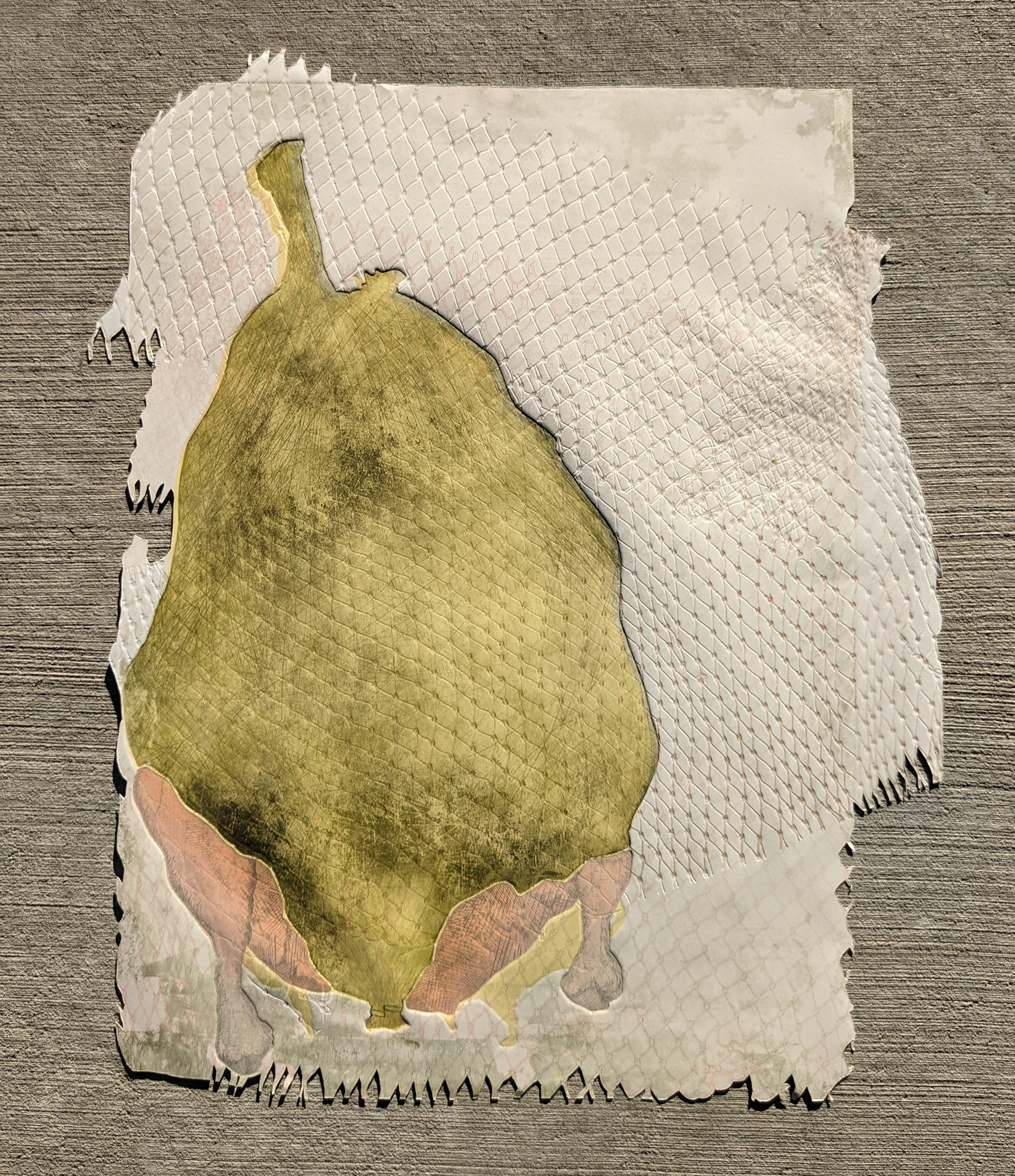 22'' x 30'', intaglio-based monotype with charcoal, pastel, and oil stick, 2021