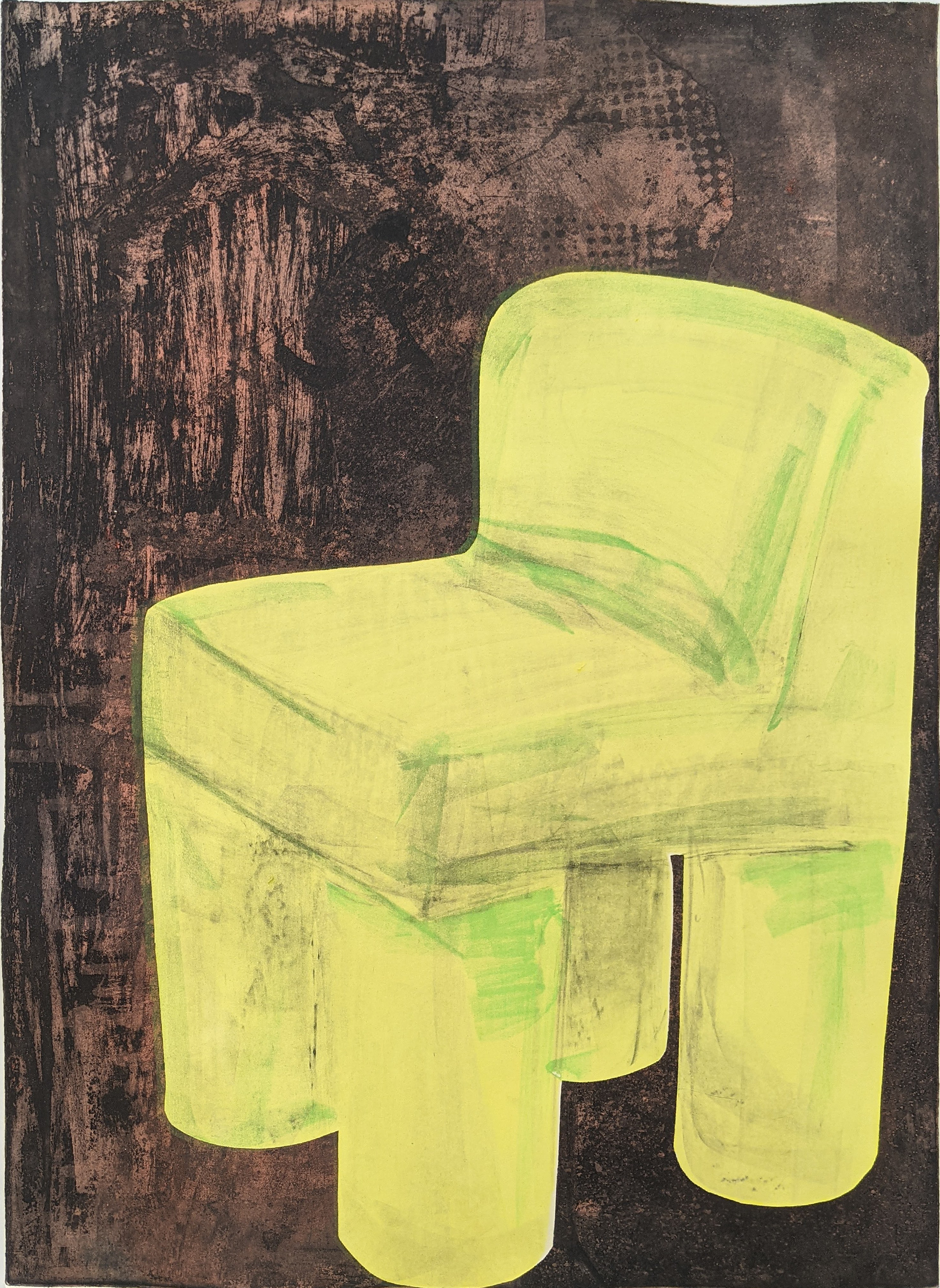 18.5'' x 25.5'', etching with monotype screen printing, 2021