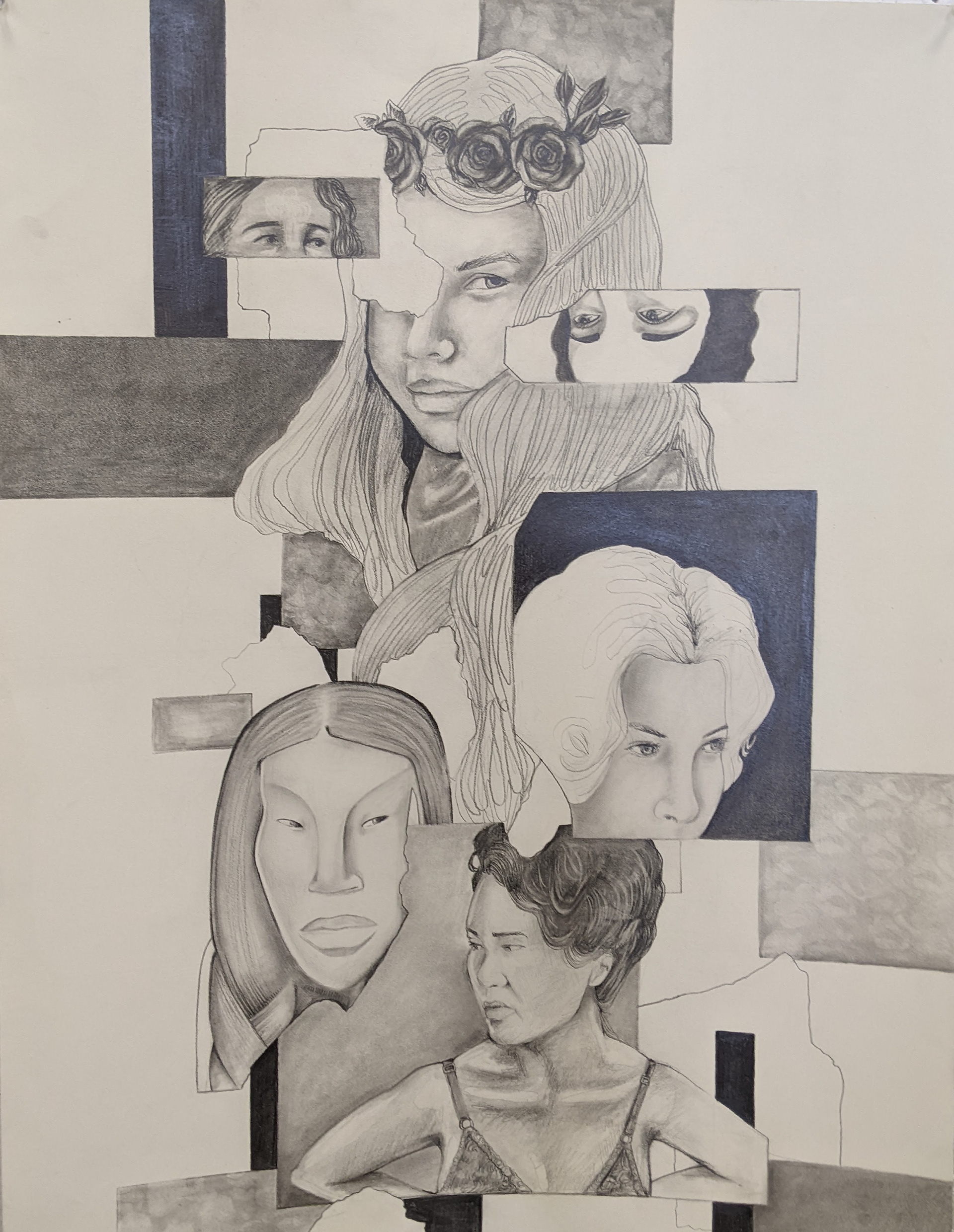 Conceptual Drawing from Collage-Graphite