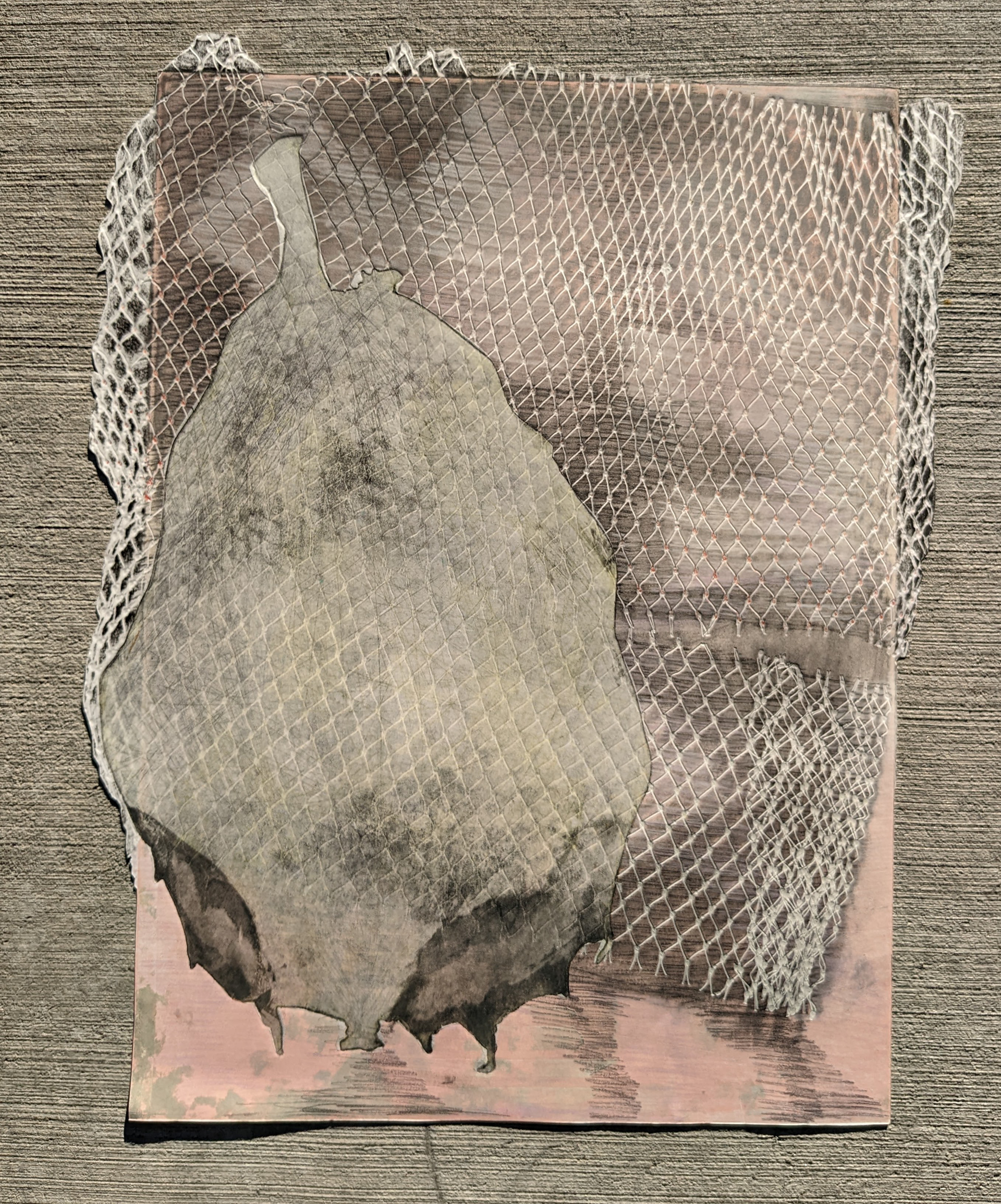 22'' x 30'', intaglio-based monotype with charcoal, pastel, and oil stick, 2021