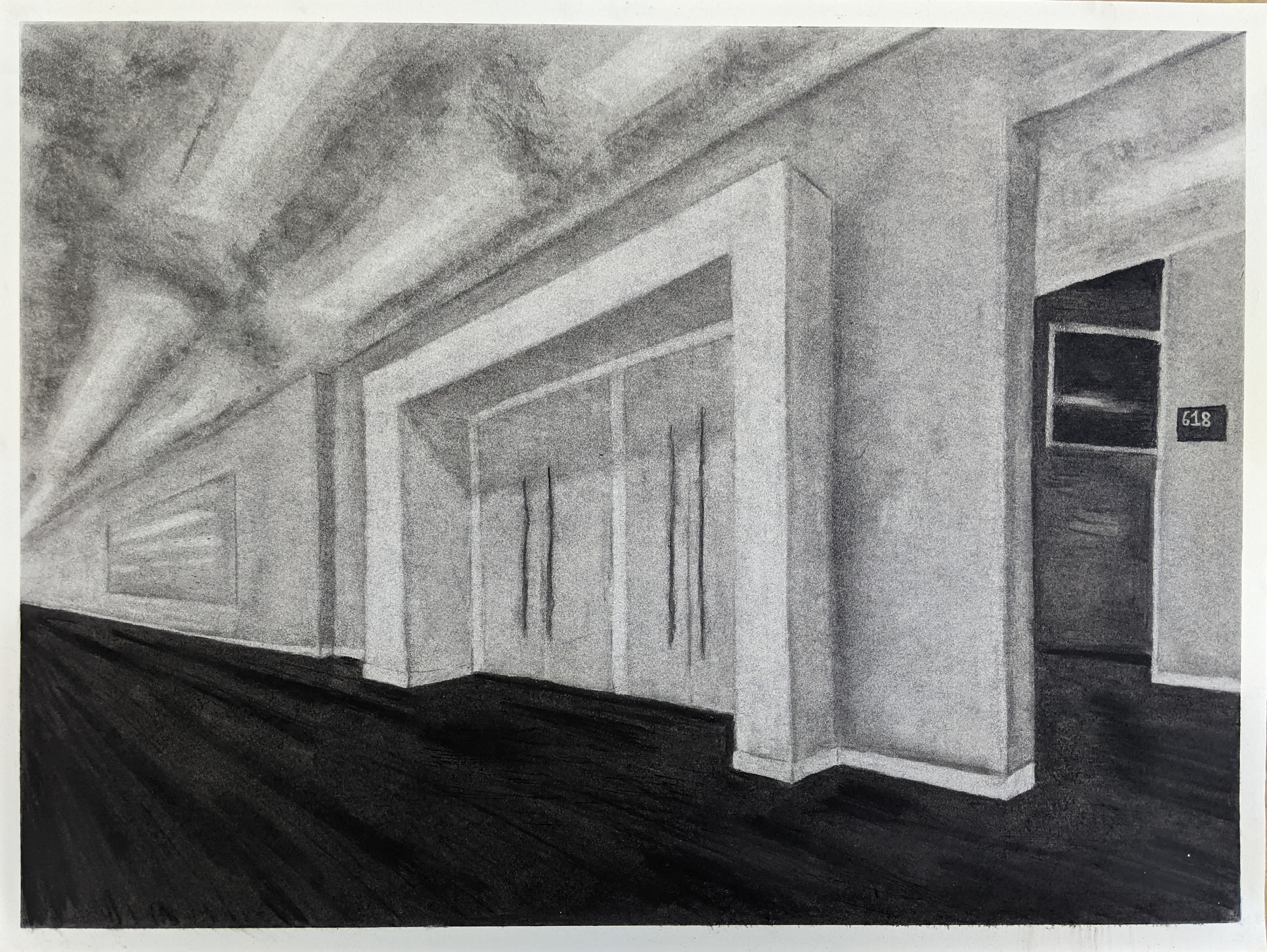 Two Point Perspective (Interior)-Charcoal