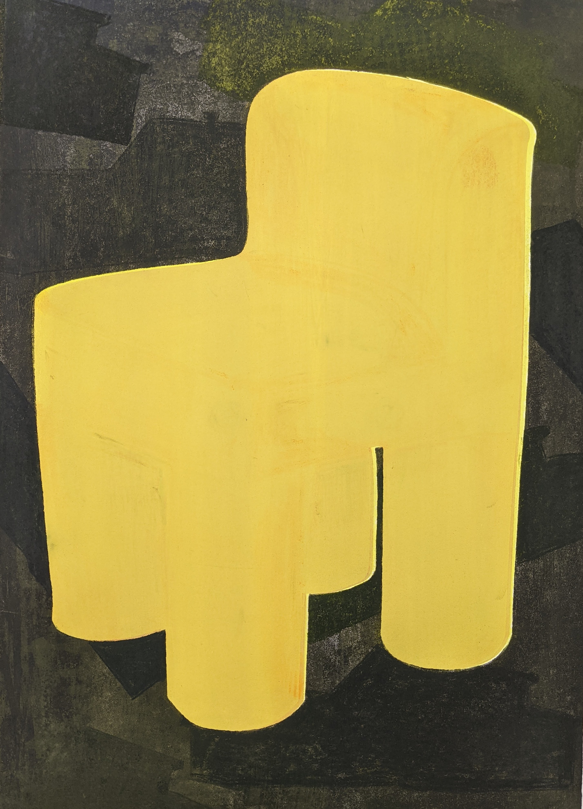 18.5'' x 25.5'', etching with monotype screen printing and pastel, 2021