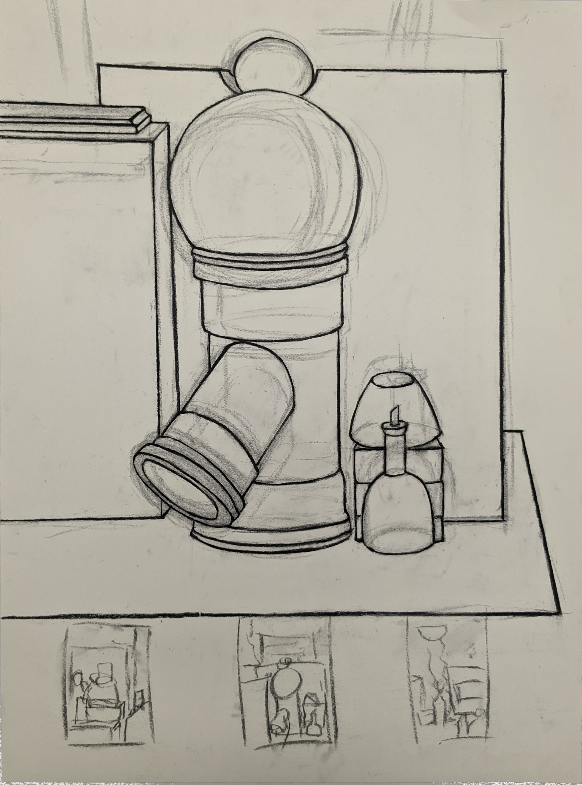Sighting & Measuring with Line-Charcoal