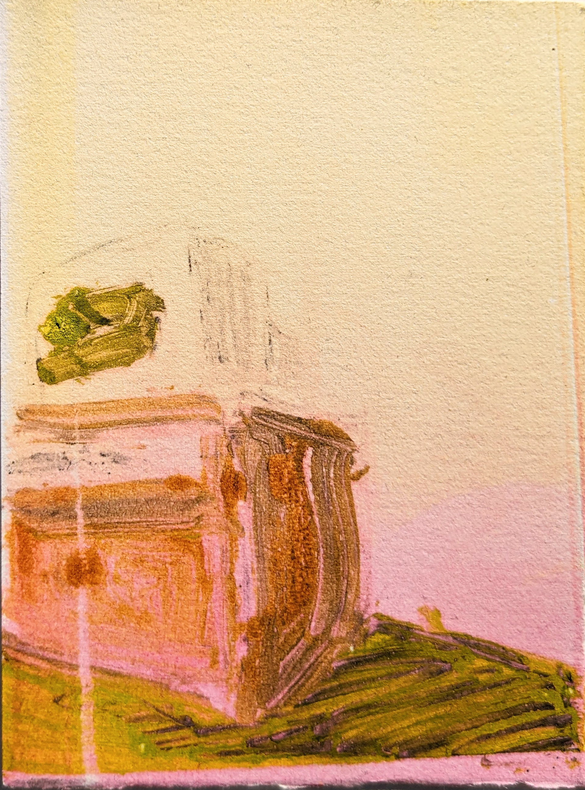 TV Stands (detail), 4" x 5", manual offset printmaking, 2022