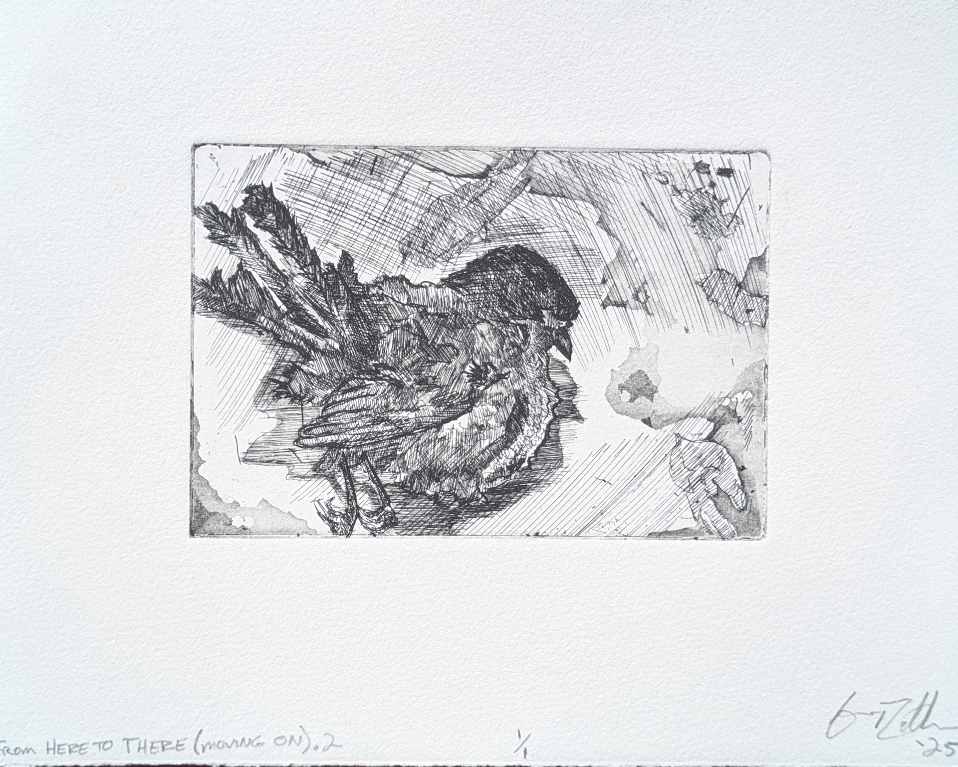 From Here to There (Moving On).2, A/P, Intaglio Etching, 10'' x 8'', 2025
