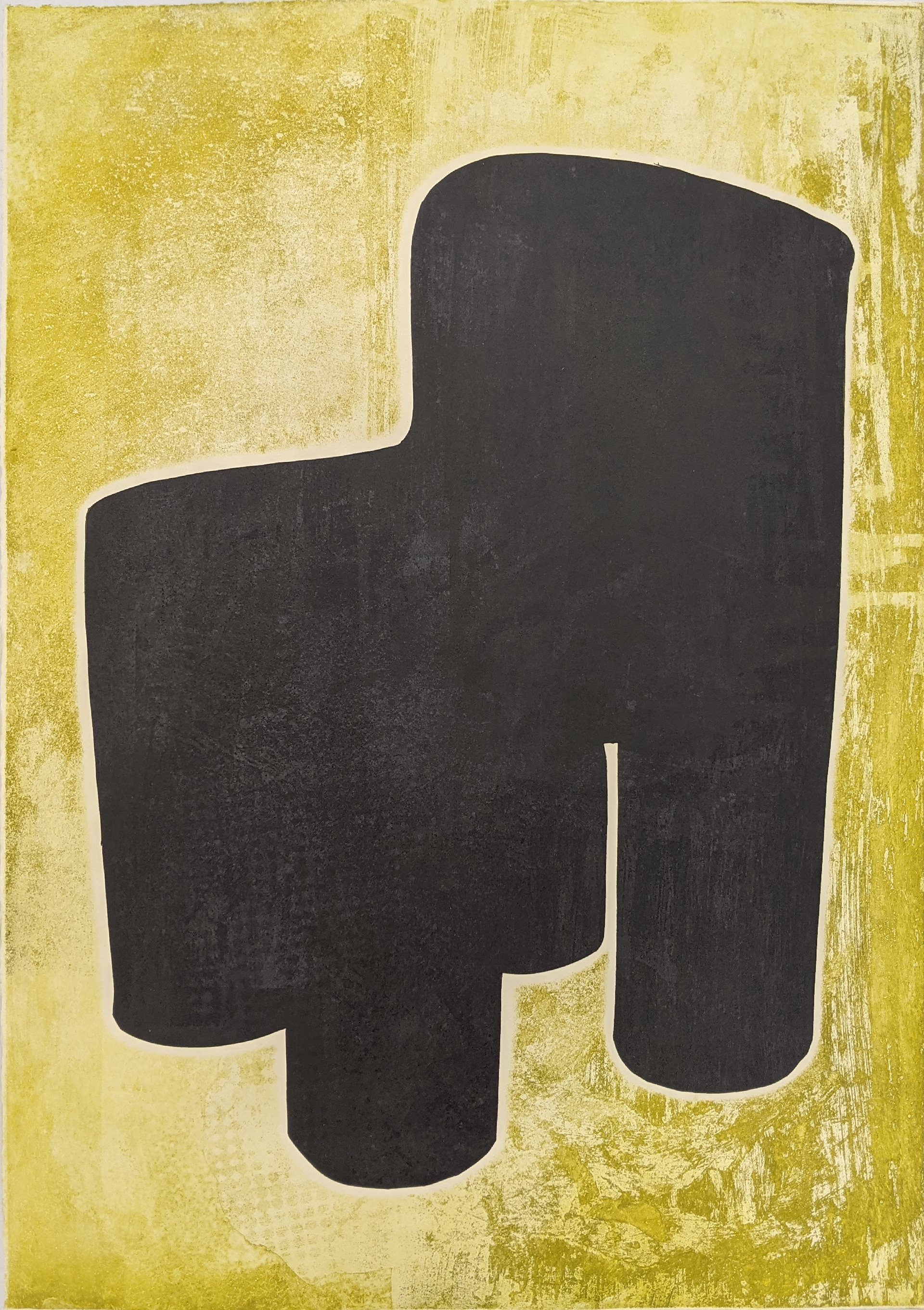 No, Experiencing Guilt, 18.5'' x 25.5'', etching with monotype screen printing, 2021