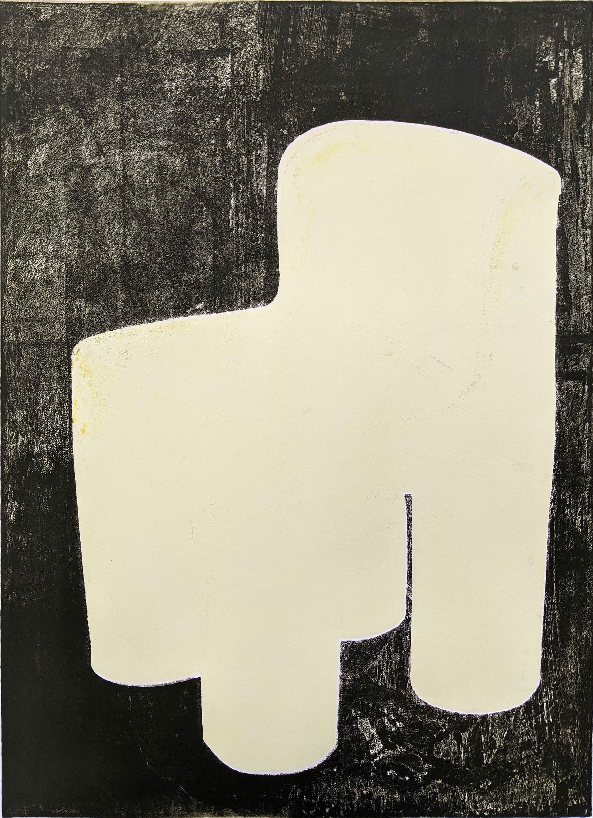 Pale Chair, 18.5'' x 25.5'', etching with screen printing, 2021