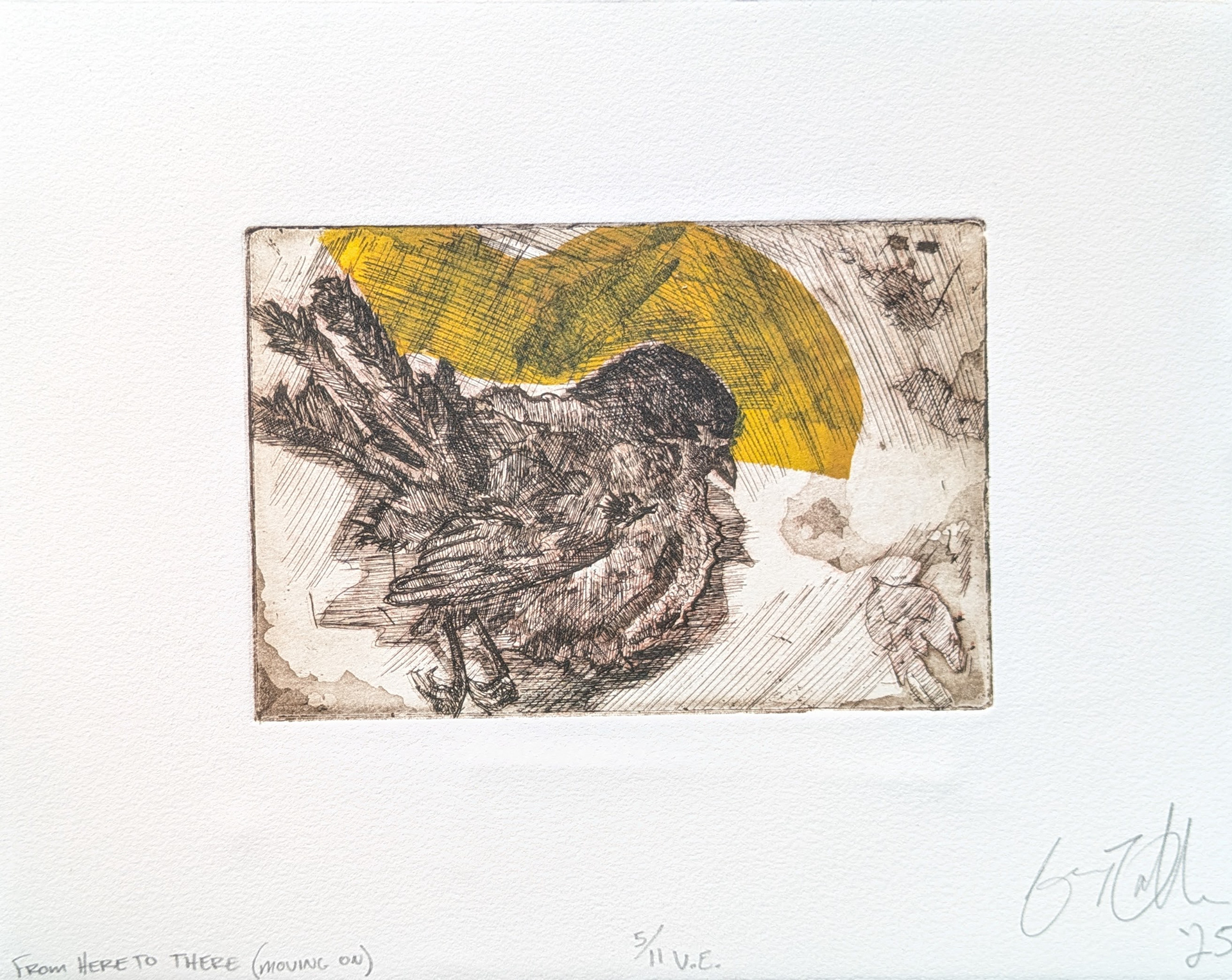 From Here to There (Moving On), 5/11 V.E., Intaglio Etching with Viscosity Printing, 10'' x 8'', 2025