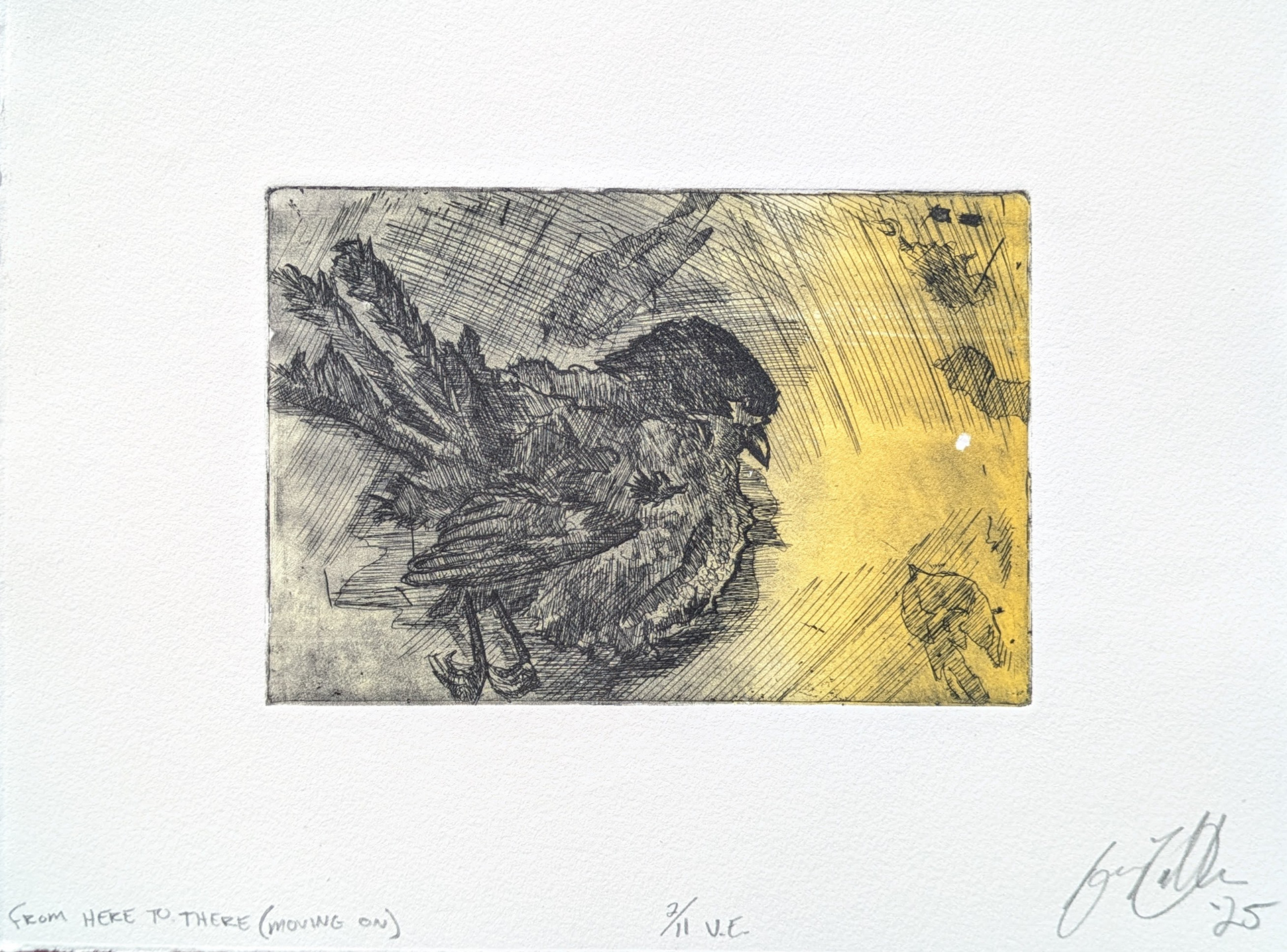 From Here to There (Moving On), 2/11 V.E., Intaglio Etching with Viscosity Printing, 10'' x 8'', 2025