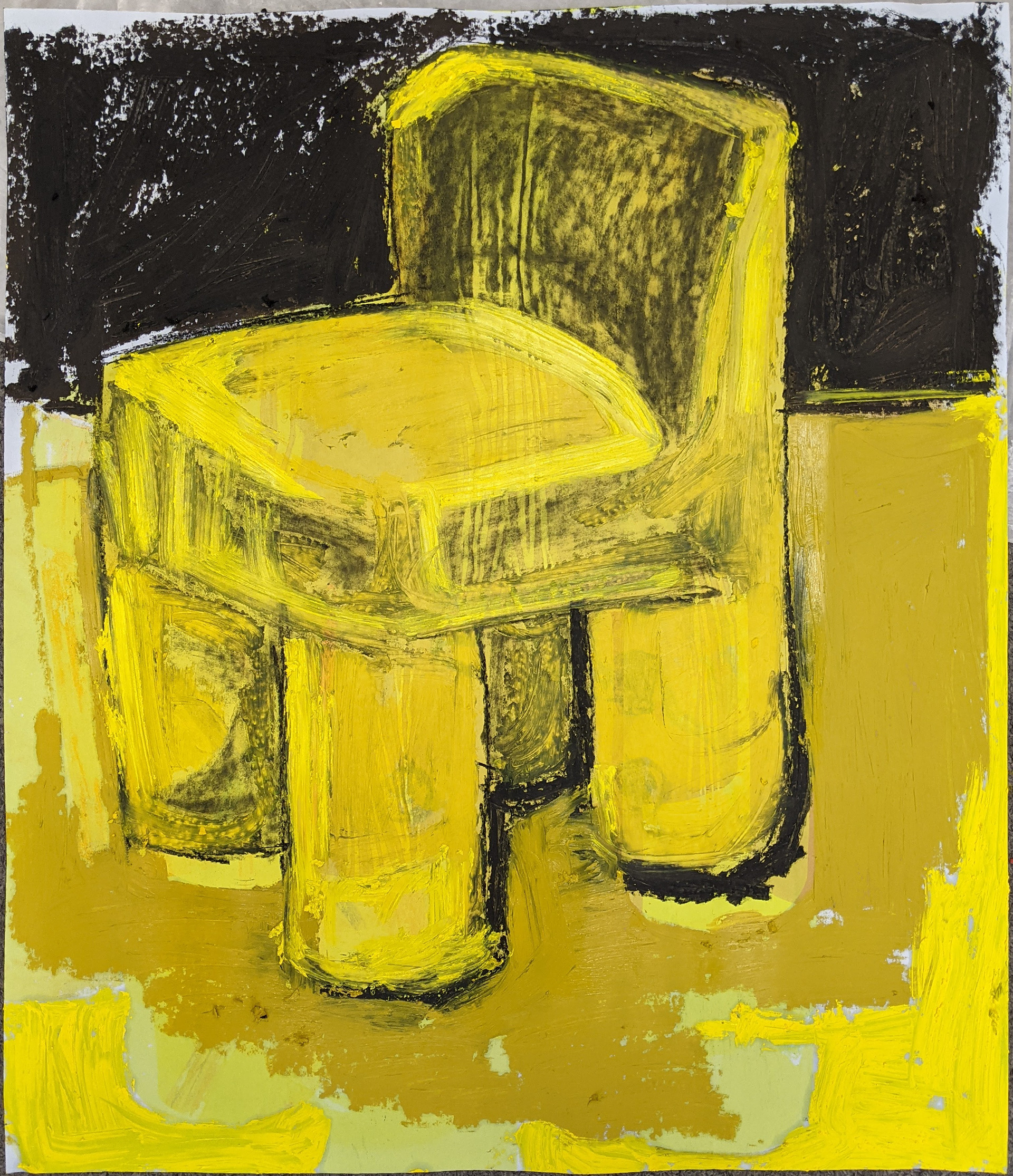 A First Stand-in For Self, 21.5'' x 25'', oil sticks and charcoal, 2021