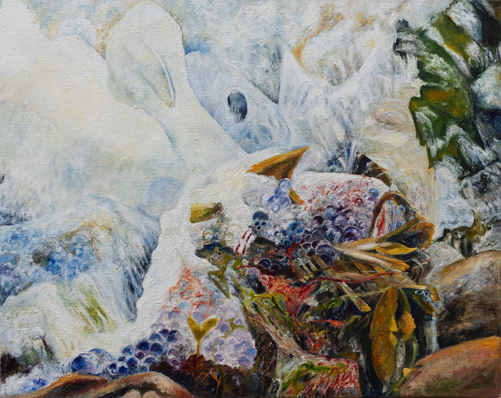 Am Strand VIII ( Schaum und Tang) 2/2011 Öl auf Leinwand 80x100