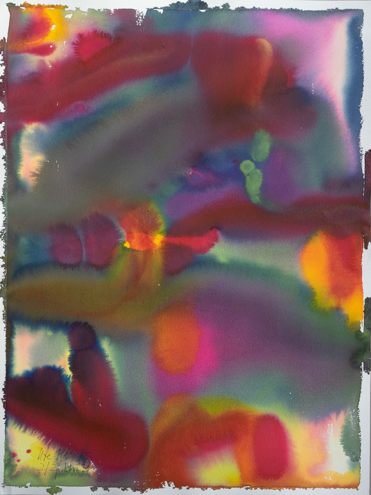 Flowing 13 2/2/2023 watercolor/ Bütten/Centennaire/ 300 gr 61x46 cm