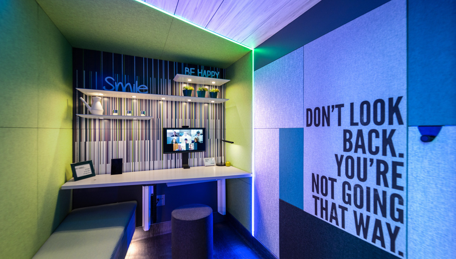 Graphics made for an acoustic private office.