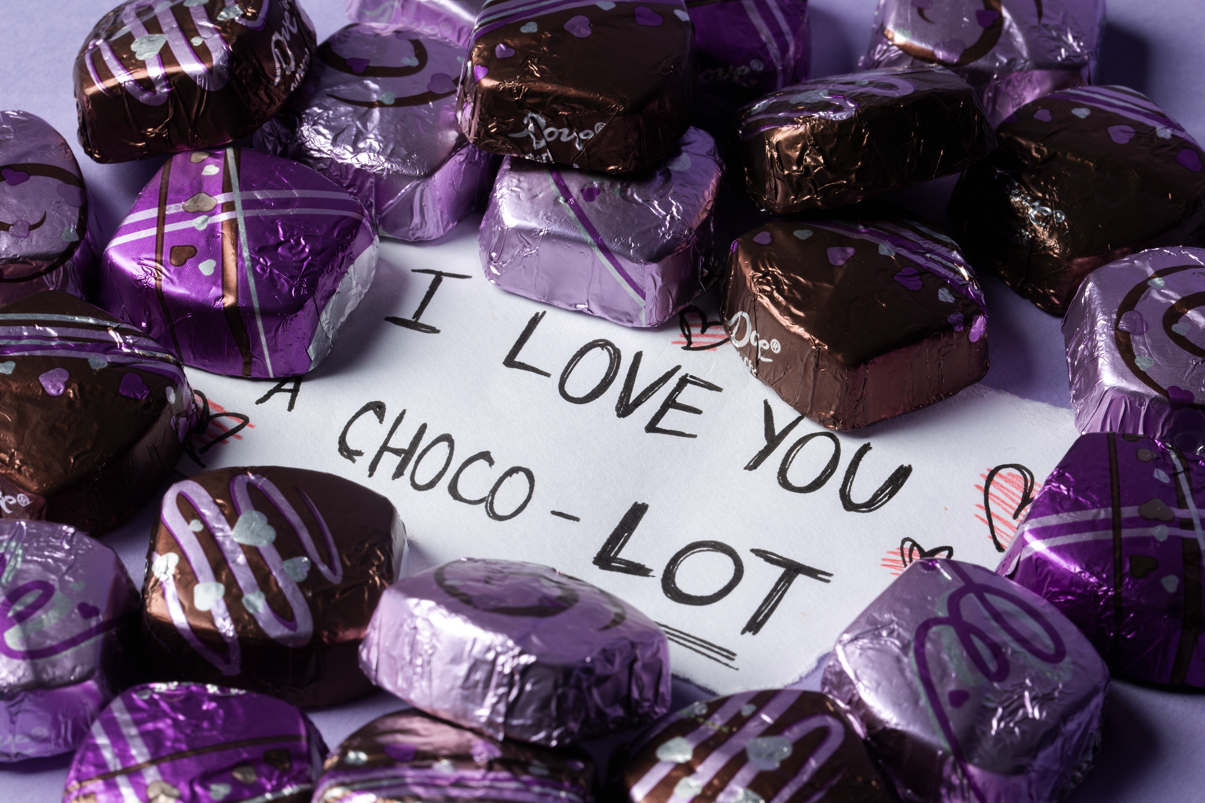 Photograph chocolates for a Valentines day ad.