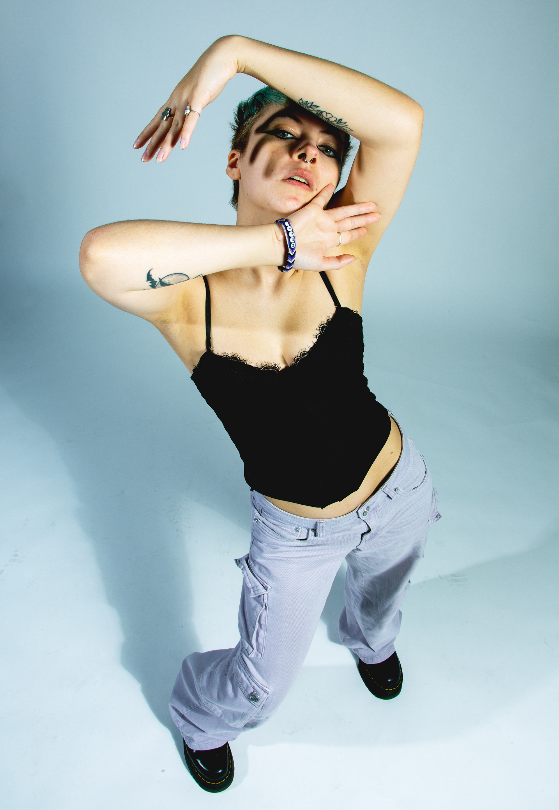 Final project- photograph anything you want. I chose to push myself with a model doing a very fashion-forward shoot, taking inspiration from over-saturated, over-exposed shoots that are popular today.