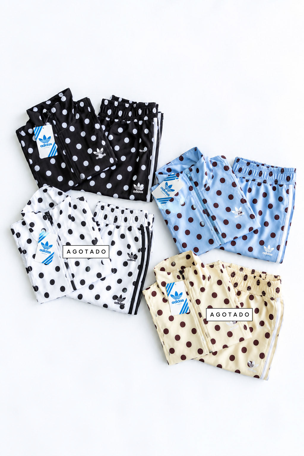 CONJUNTO POLKA DOTS $495 - unitalla, tela microfibra (rompevientos), bolsas a los lados y jareta ajustable en cintura