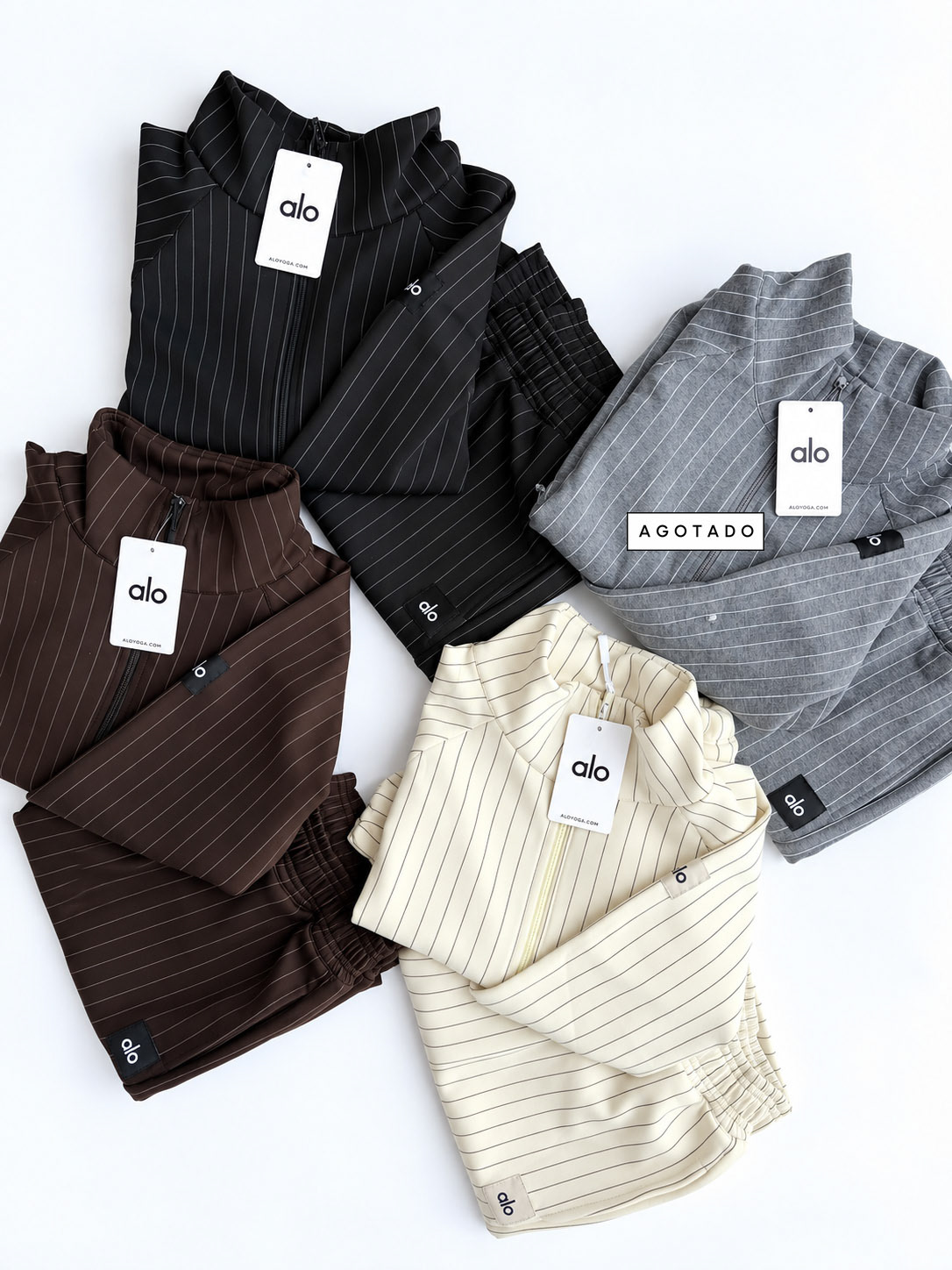 CONJUNTO RAYADO MODAL $495 - unitalla, tela viscosa muy suave y con caída, logos en etiqueta bordada