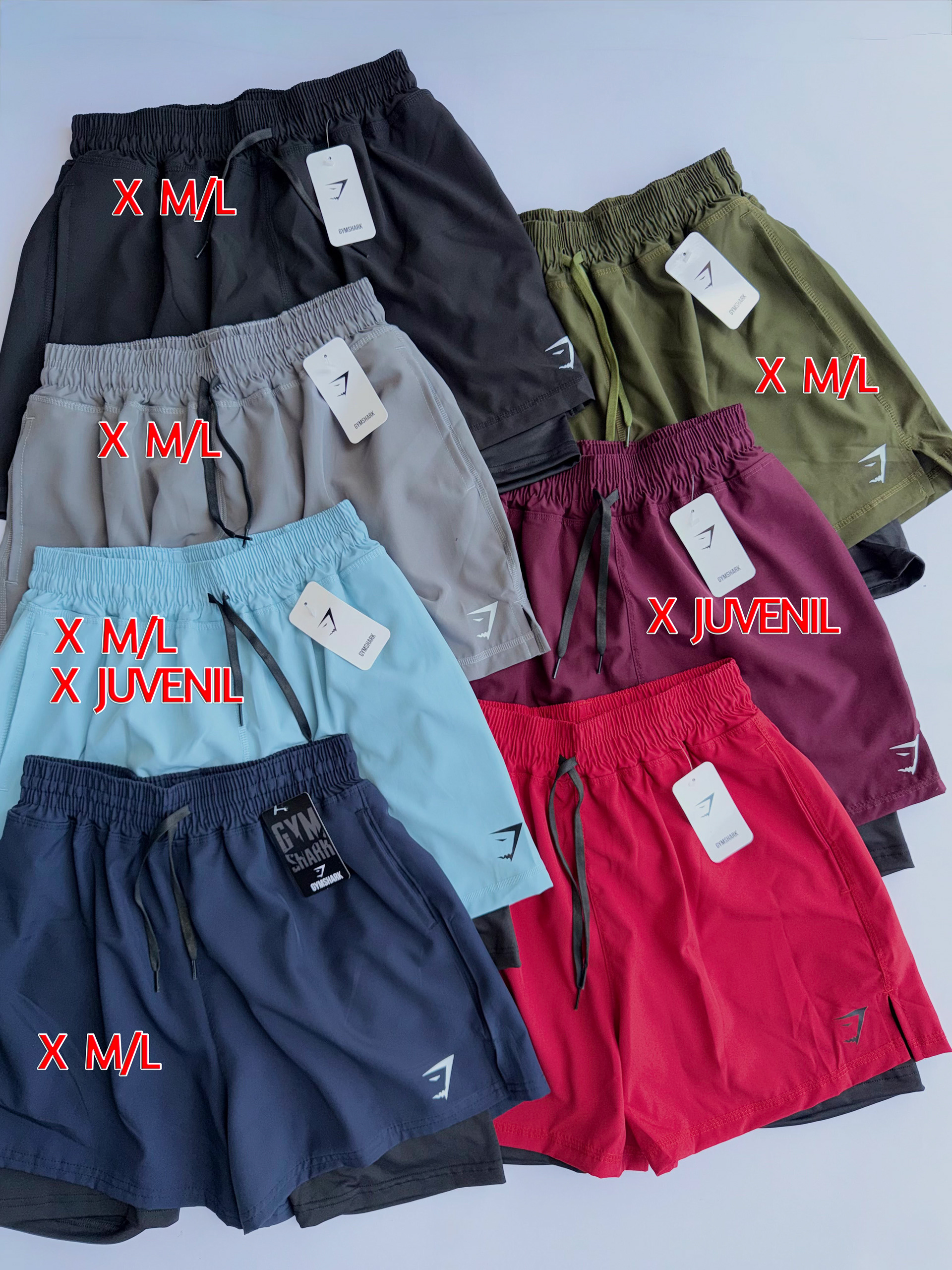 SHORT RUNNER $165 - JUVENIL, S/M, M/L, short interior licra y exterior rompevientos