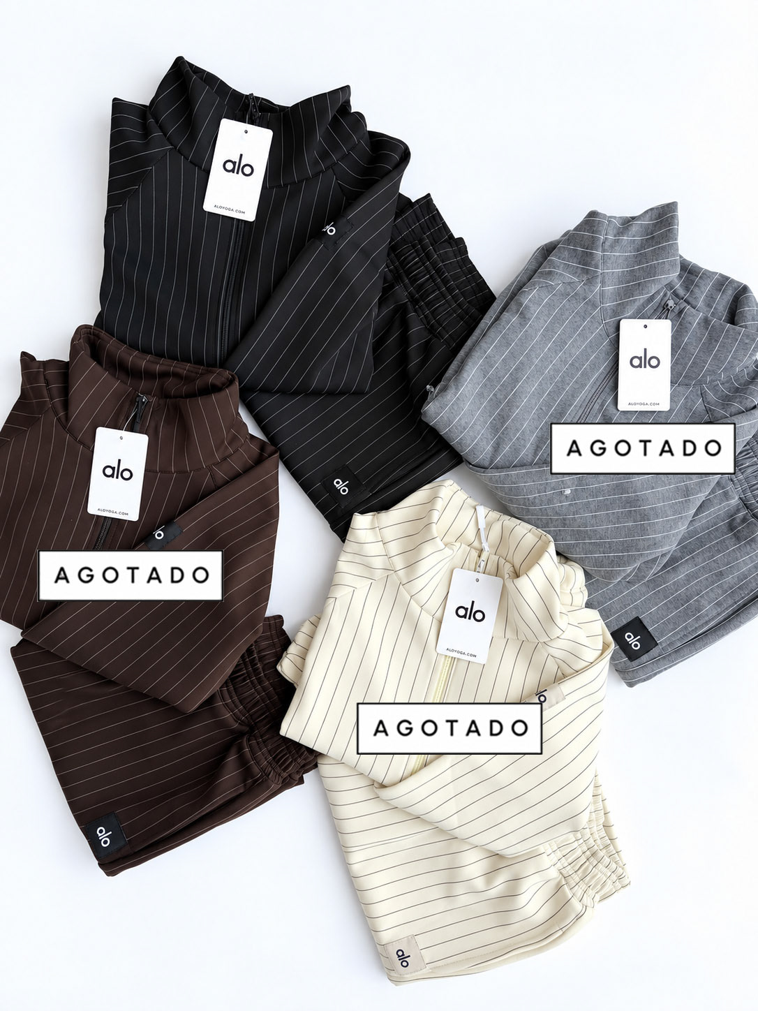 CONJUNTO RAYADO MODAL $495 - unitalla, tela viscosa muy suave y con caída, logos en etiqueta bordada