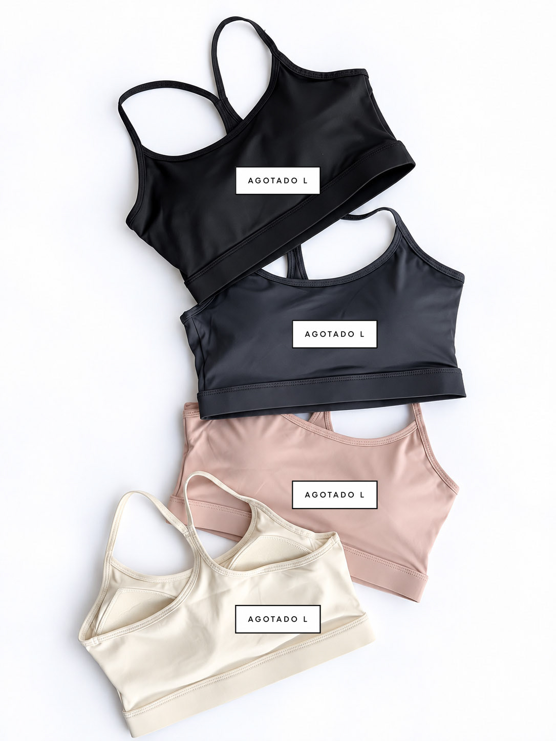 TOP TIRANTE FINO - $115 - S, M y L, copas respirables cosidas