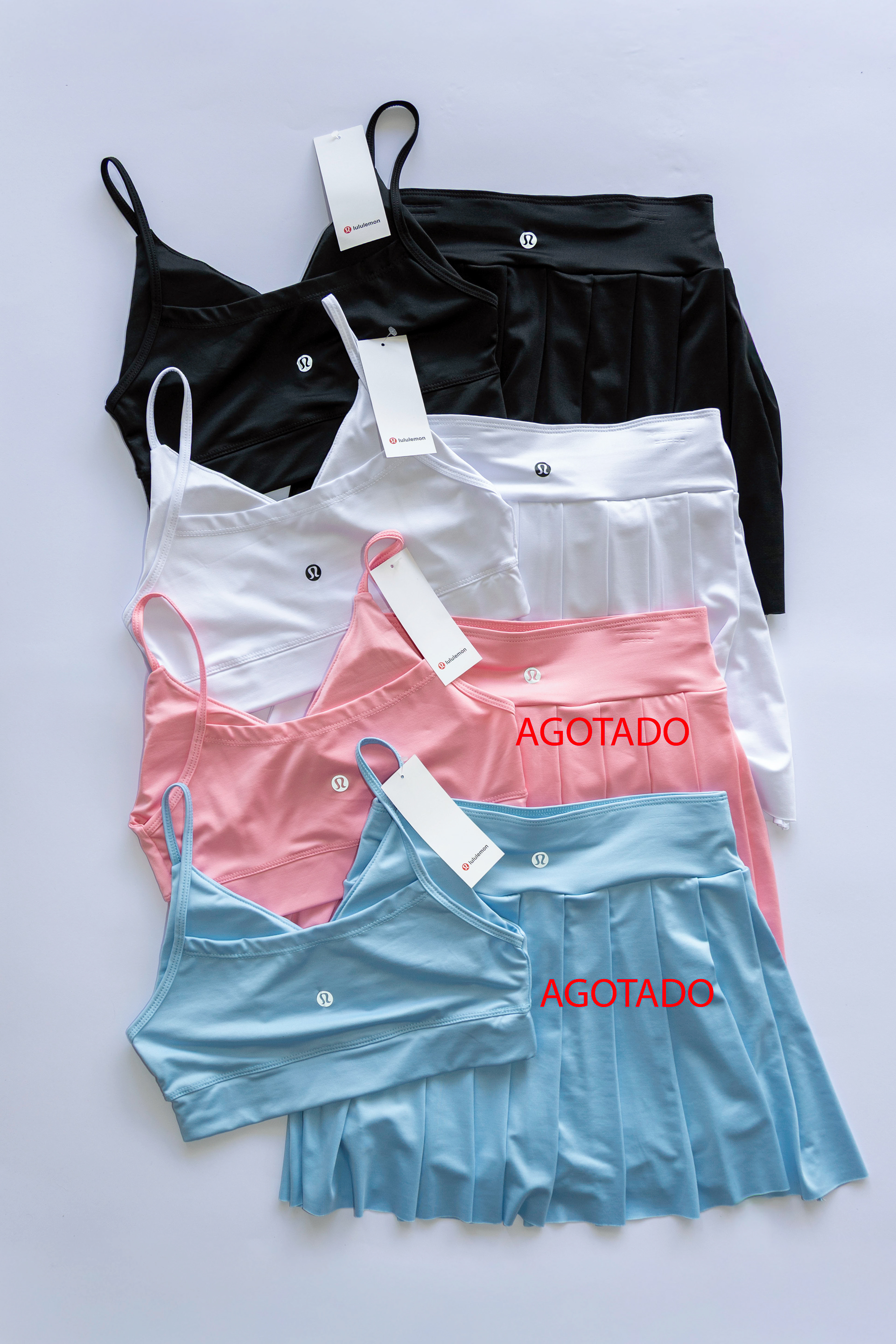 SET FALDA SHORT Y TOP - UNI / $345 - licra jabón muy suave