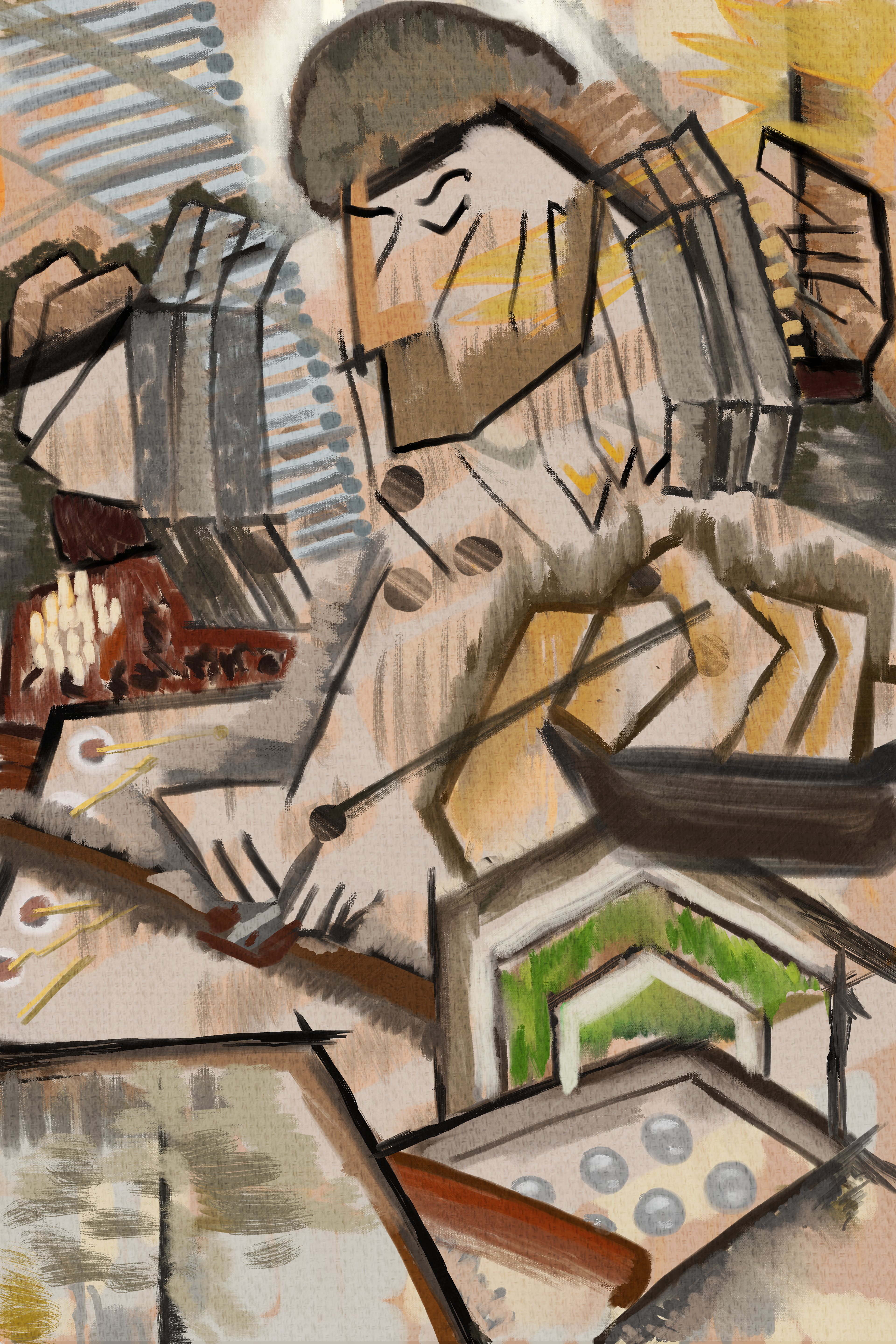 The Concertina Maker, inspired by Alex Holden (who made my concertina), 2021