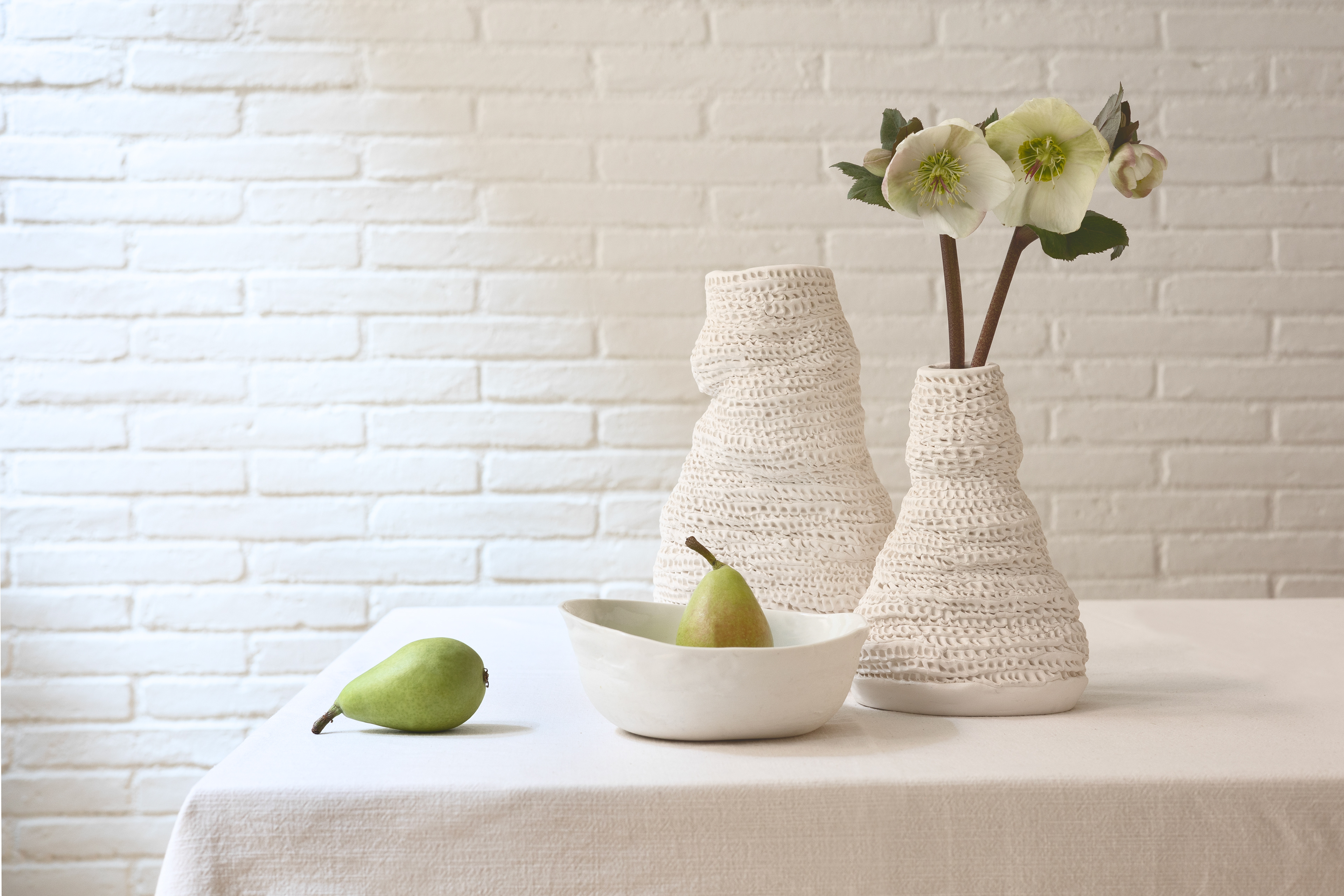 white mood, white still life, ceramic still life, flowers still life, total white