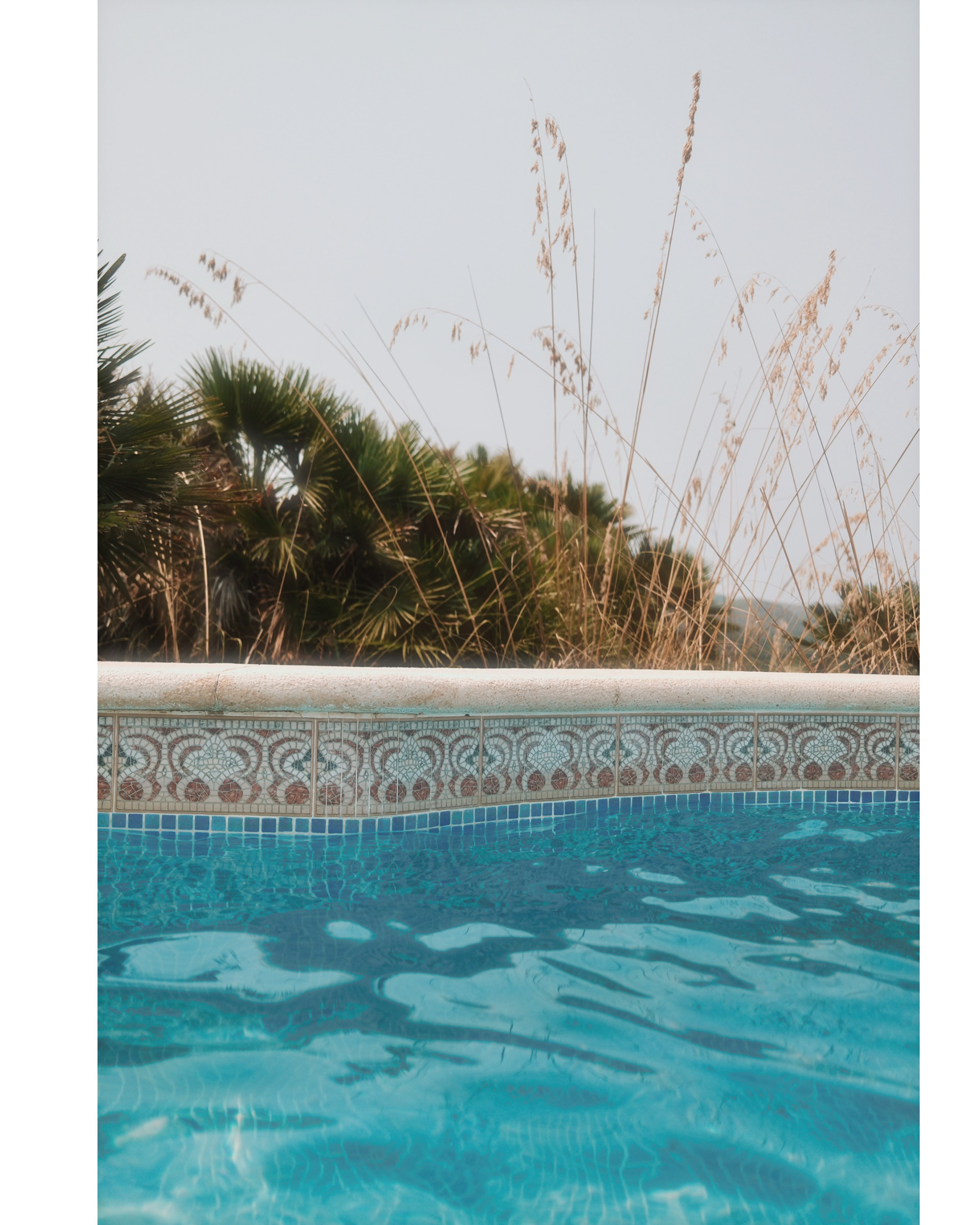pool with mosaic, blue water in Mallorca