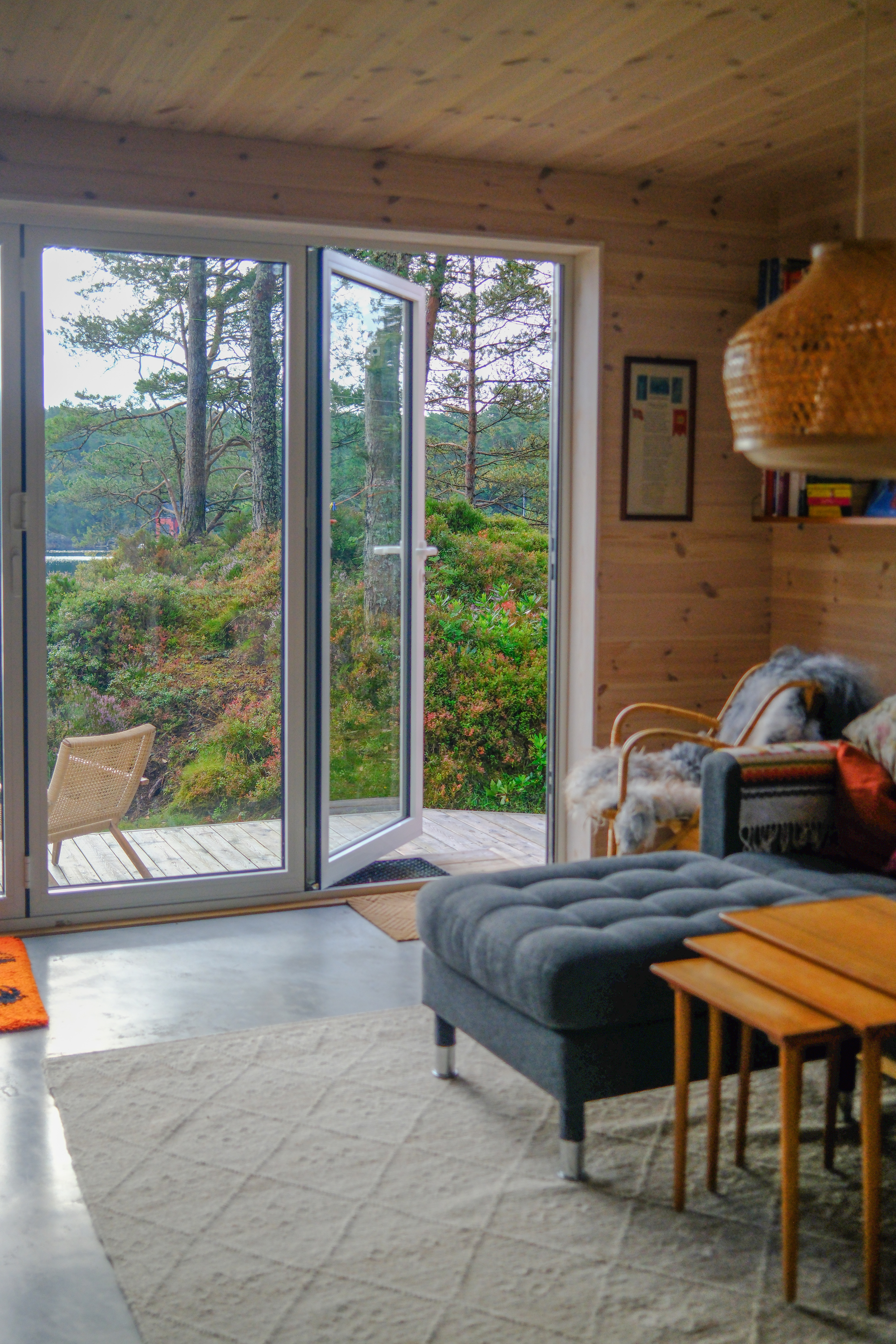 home interior norway cabin near bergen, beautiful and cozy wooden cabin