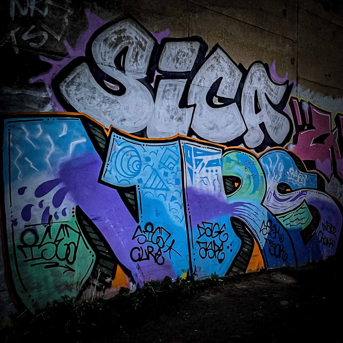Writing On The Wall. Under The A19, Middlesbrough. 2024