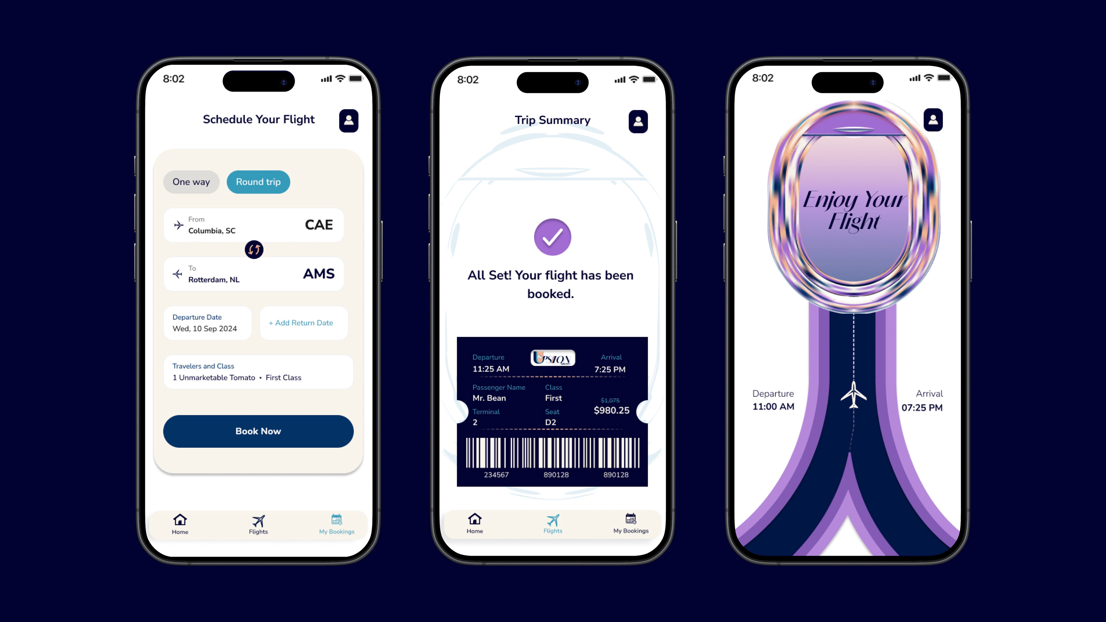 Ticket Booking Screens