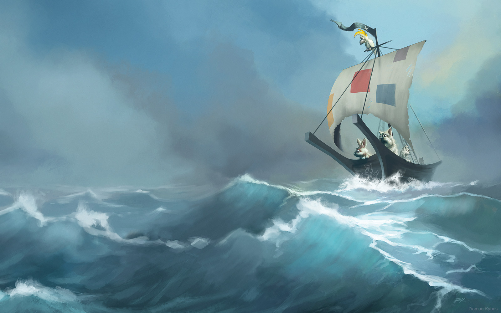 Z. Holub - Kostičkova dobrodružství v Kočkomoří / book illustration